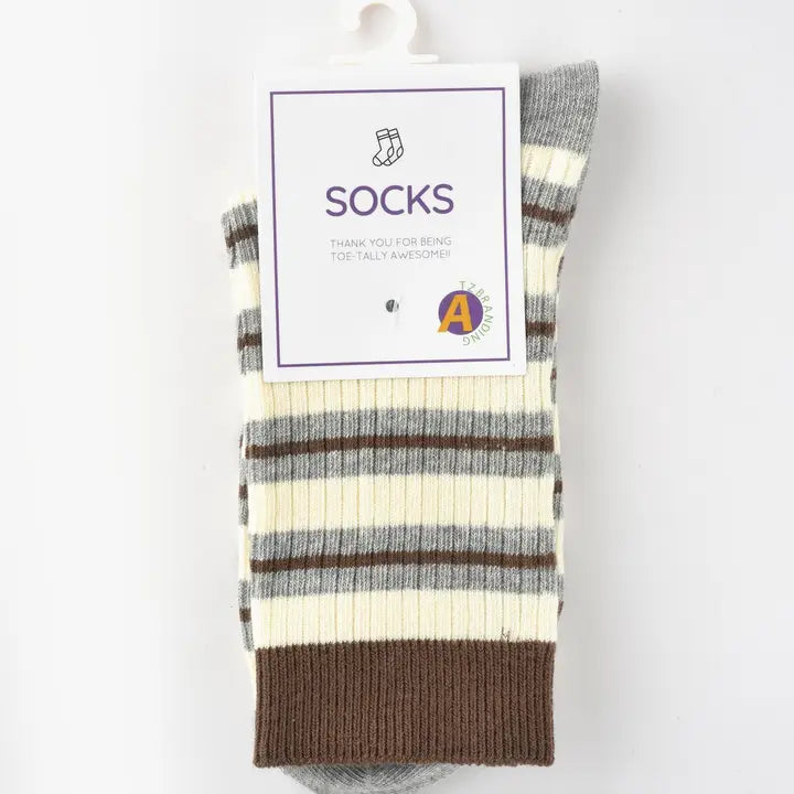 Myla Brown Striped Socks