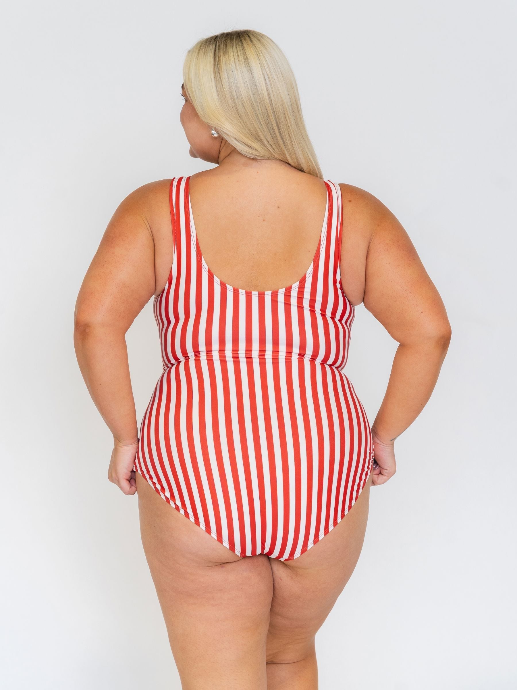 Red Stripe Knotted One-Piece