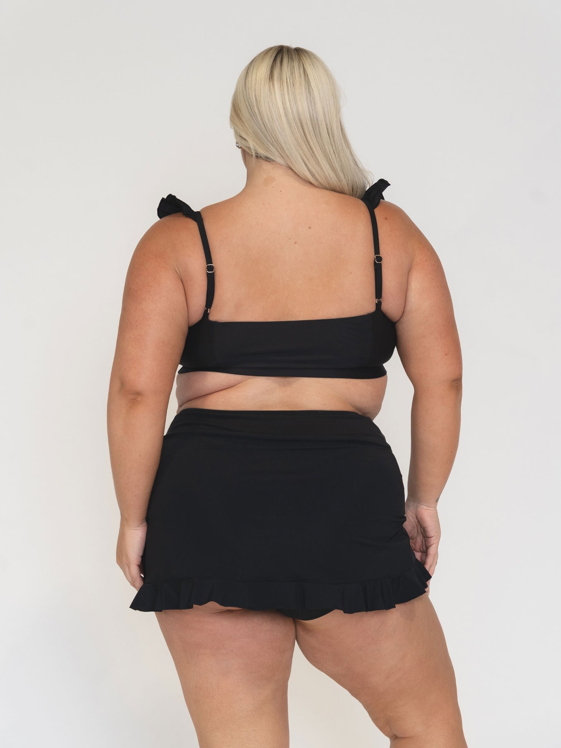 Black Ruffle Scoop Bralette