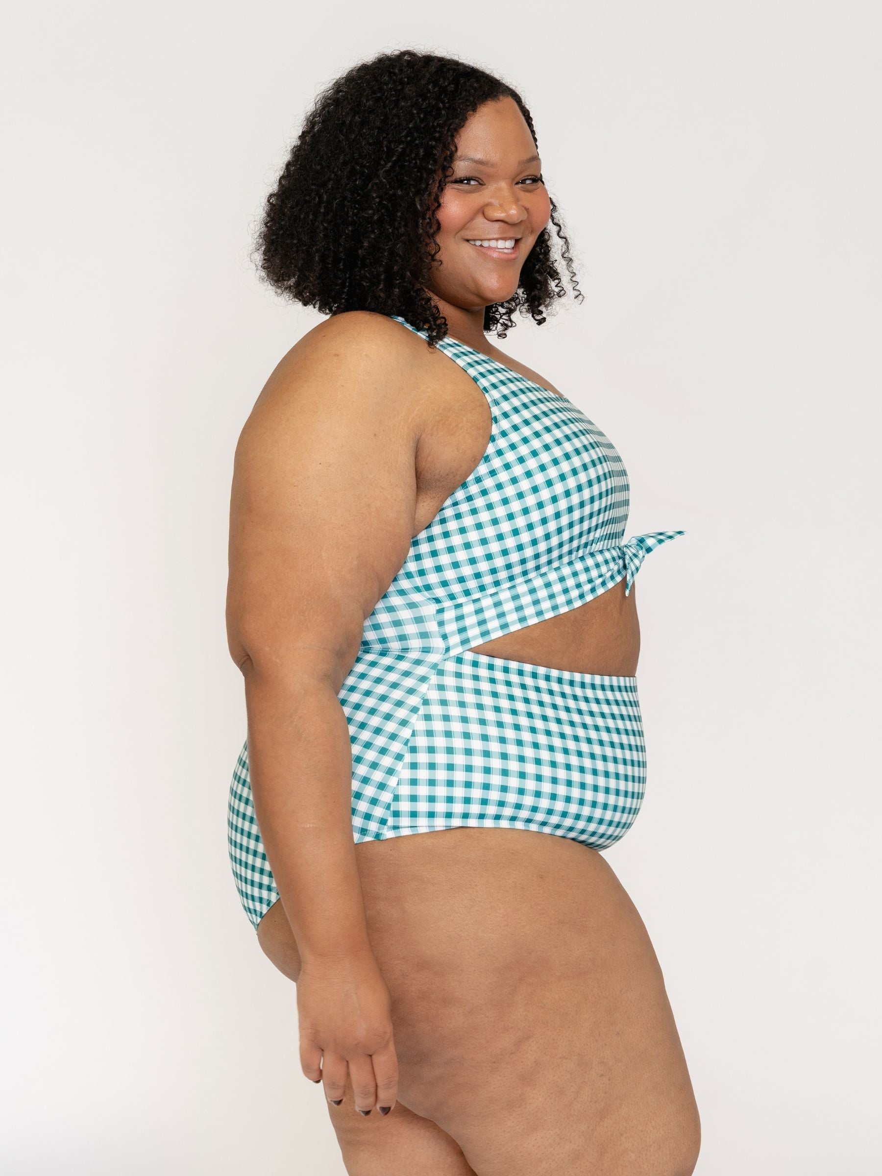 Juniper Gingham Knotted One-Piece