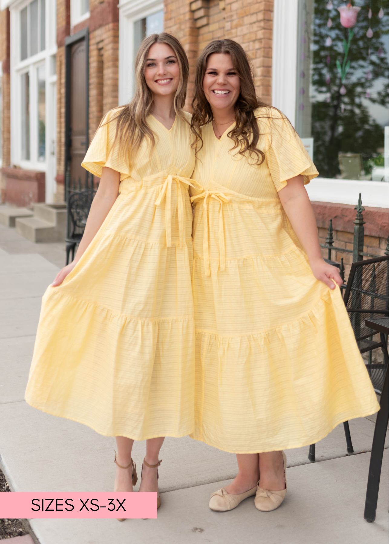 Melanie Yellow Tiered Dress