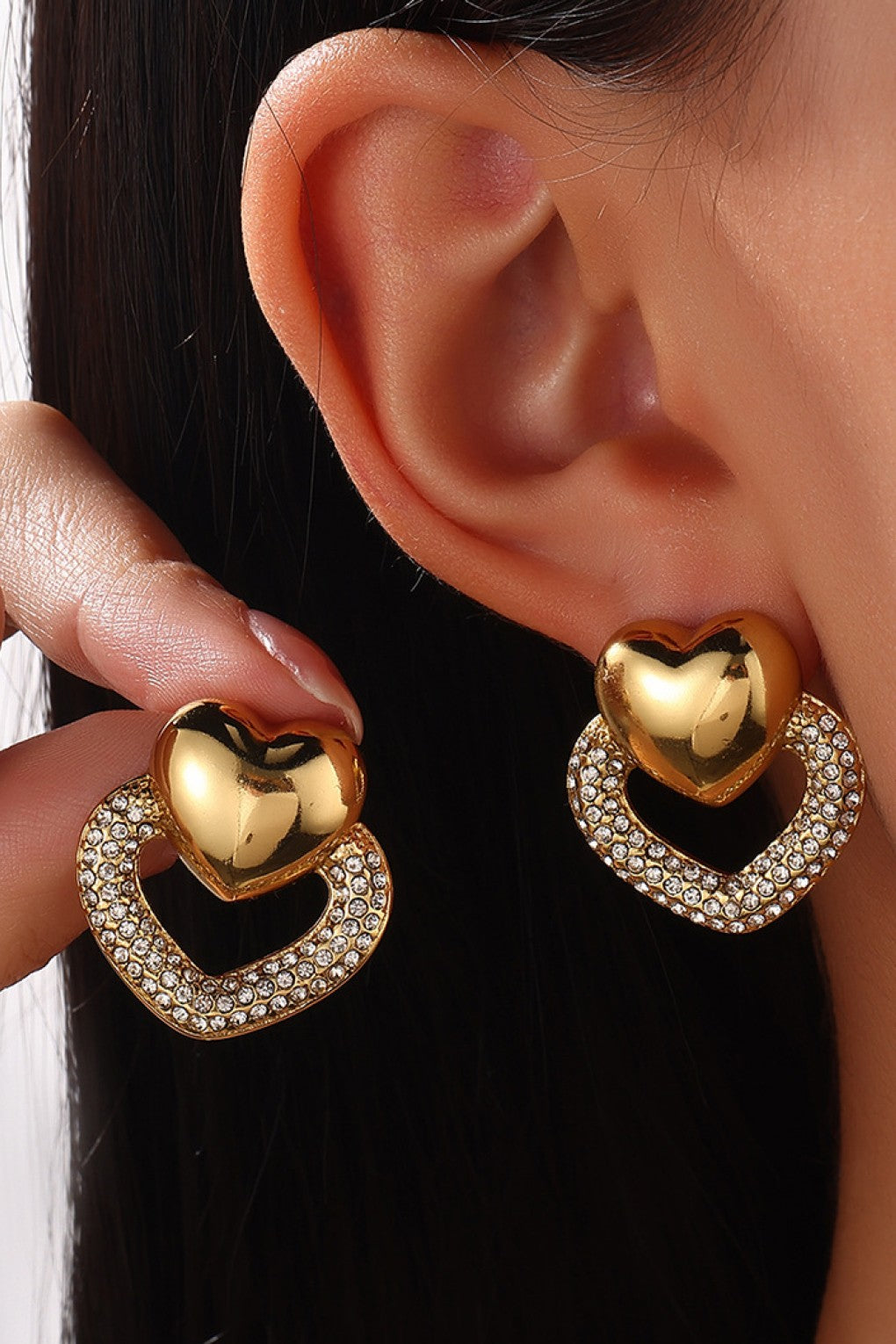 Cora 18K Heart Stud Earrings