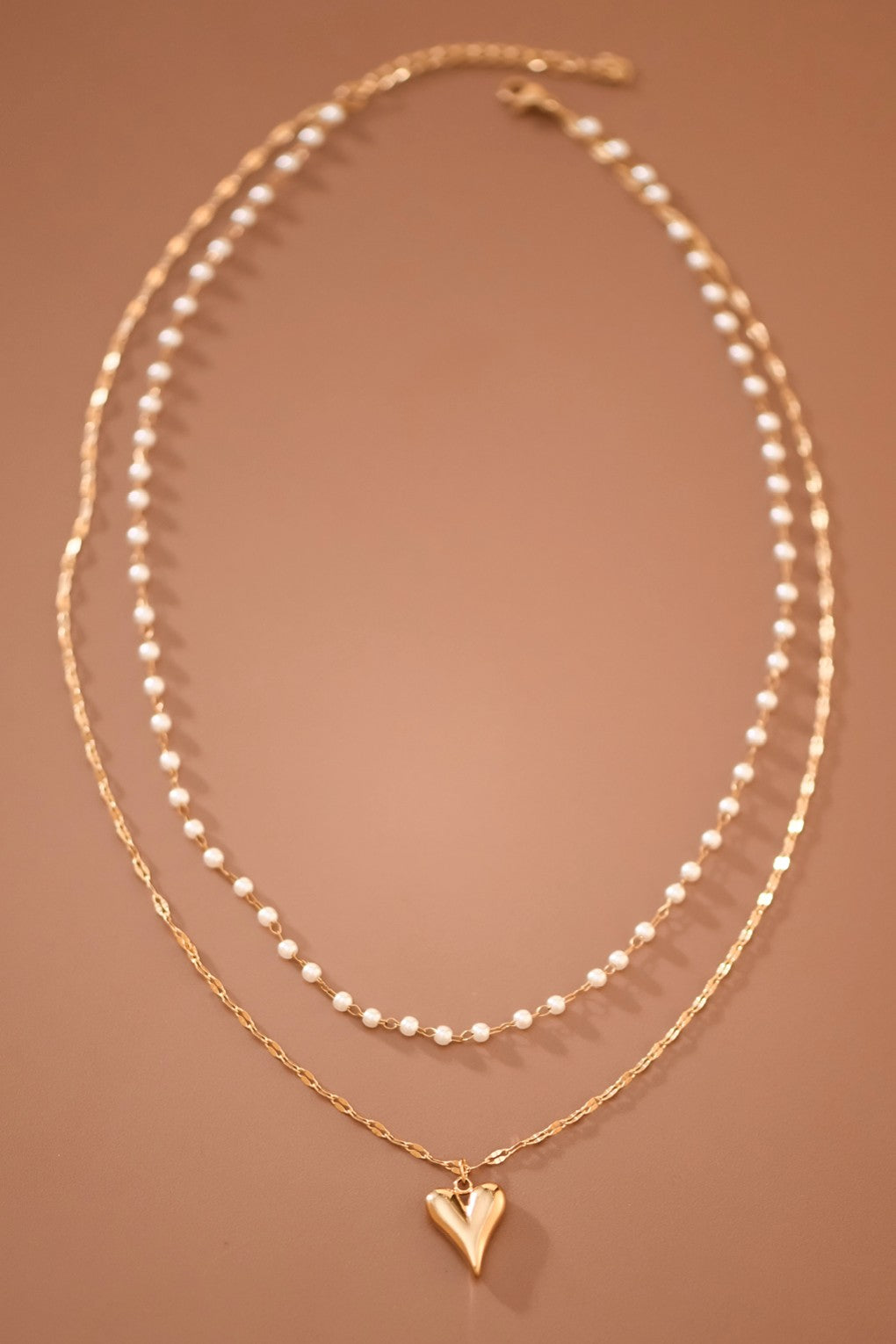 Neveah 18K Heart Double Layer Necklace