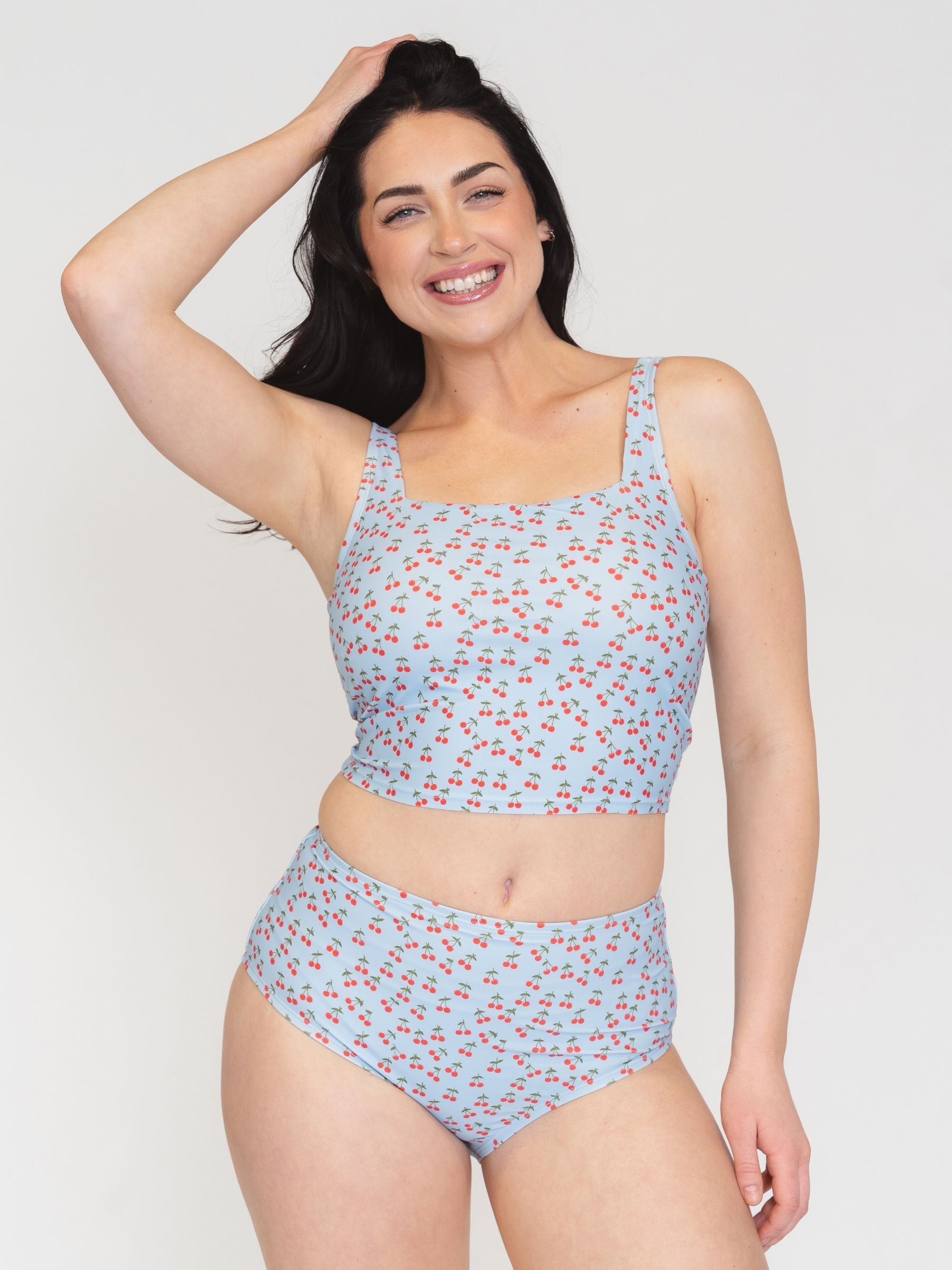 Cherries Square Neck Crop Top