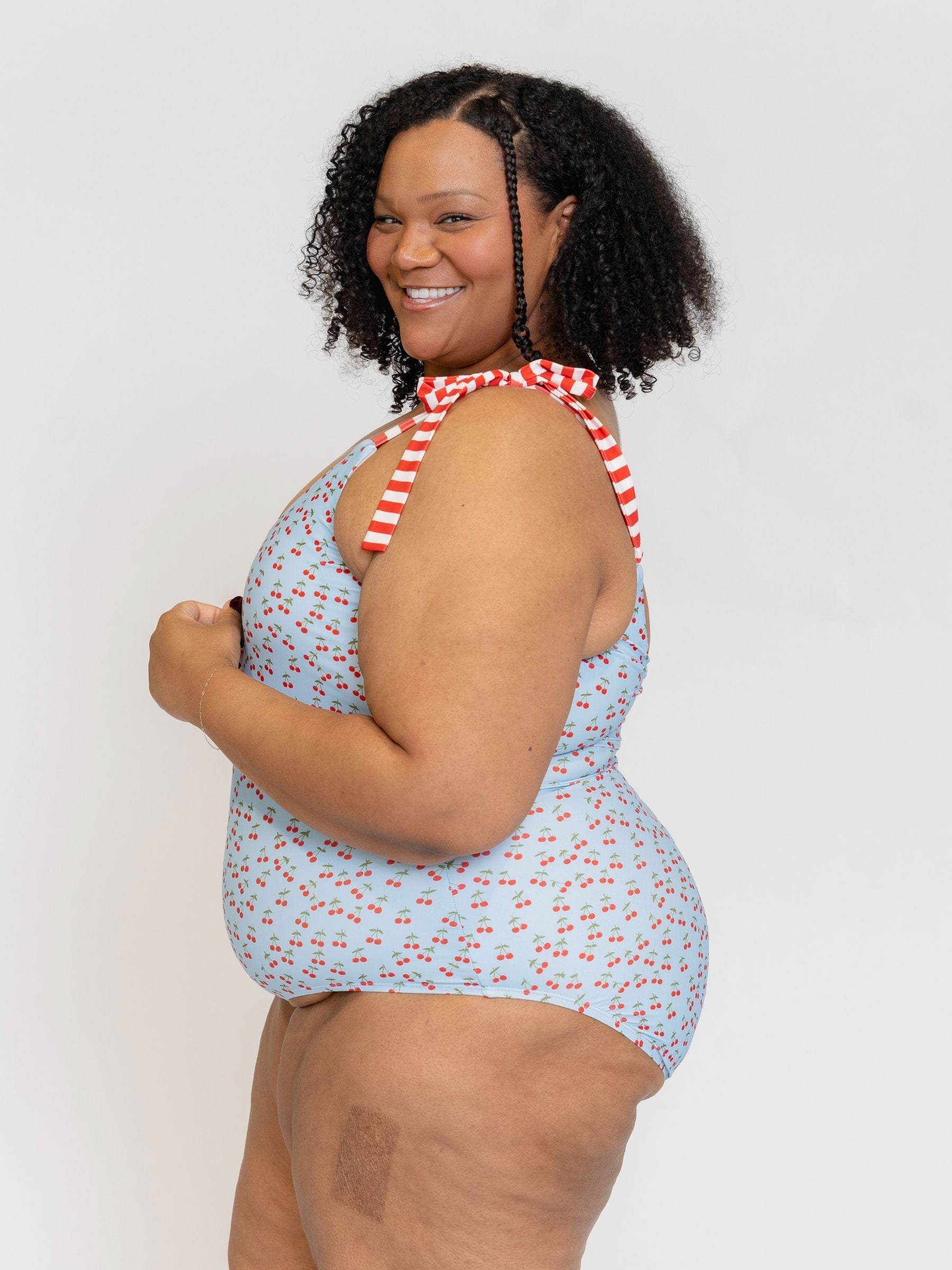 Cherries Shoulder-Tie One-Piece
