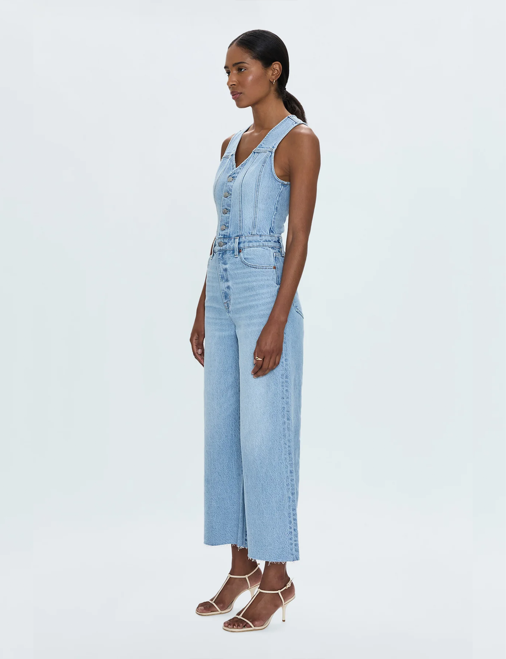 Aria Fitted Vest Cropped Jumpsuit, Priority