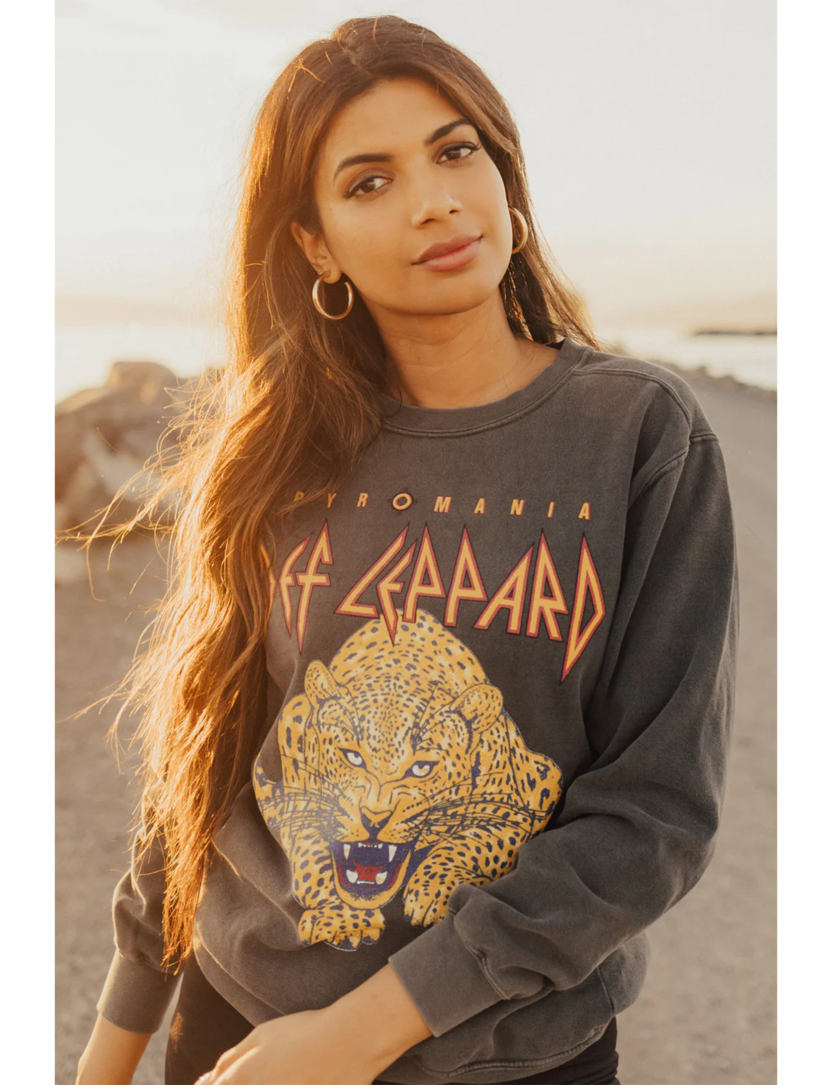Def Leppard Golden Sweatshirt, Vintage Black