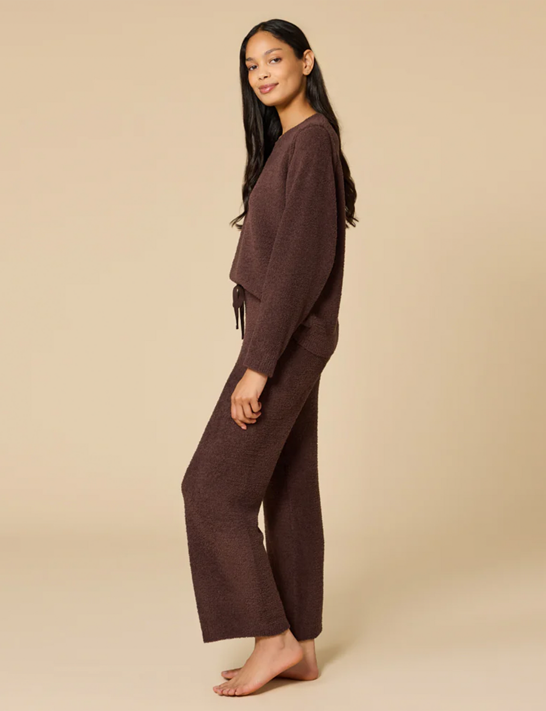 Marshmallow Reverse Seam Bracelet Lounge Set, Espresso