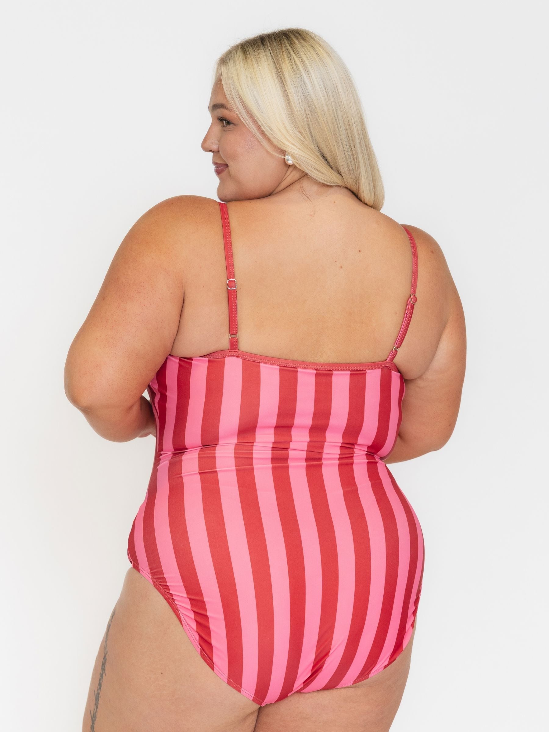 Ruby Stripe Tank One-Piece