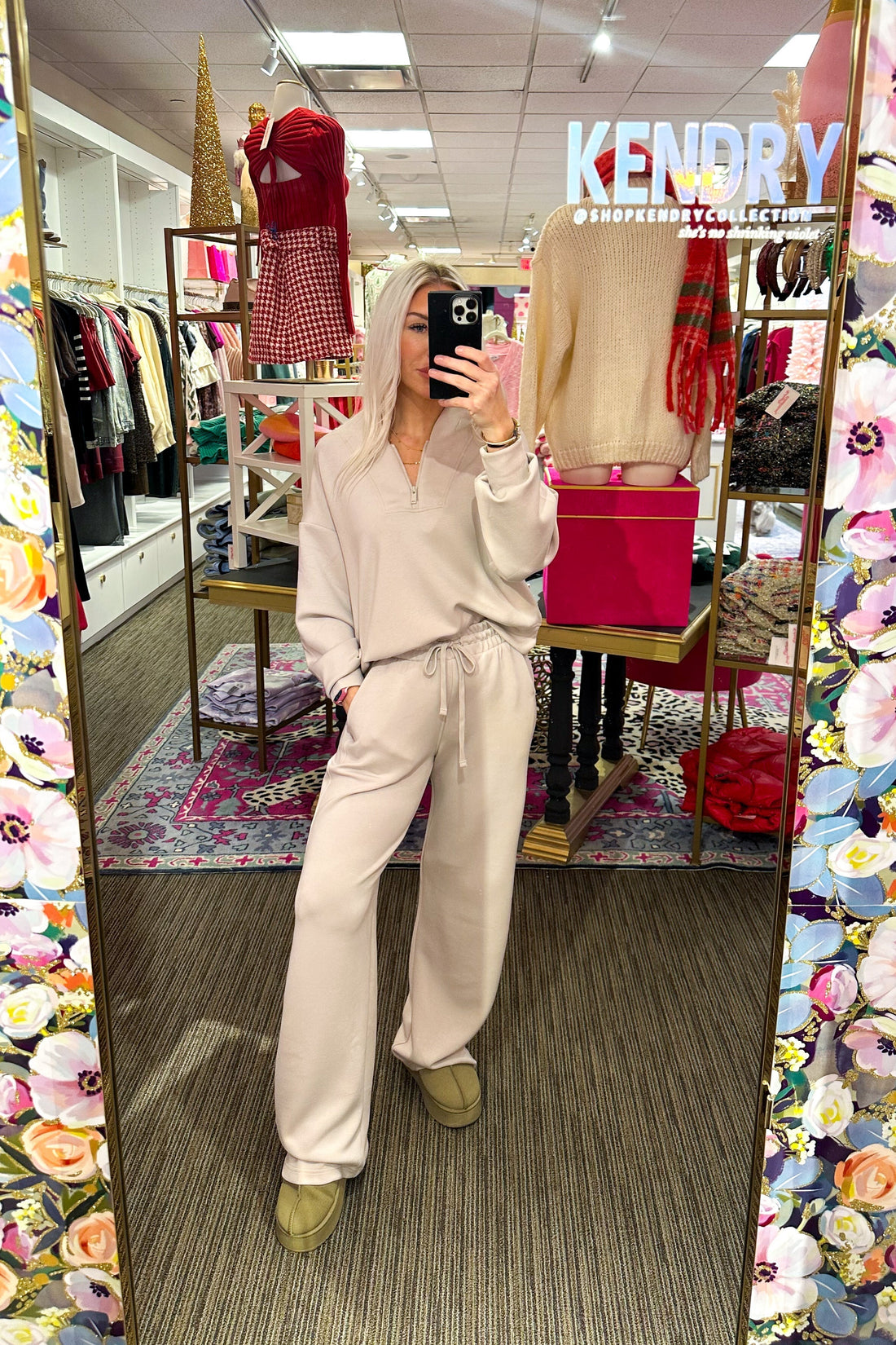 Mocha Scuba Straight Leg Drawstring Pants