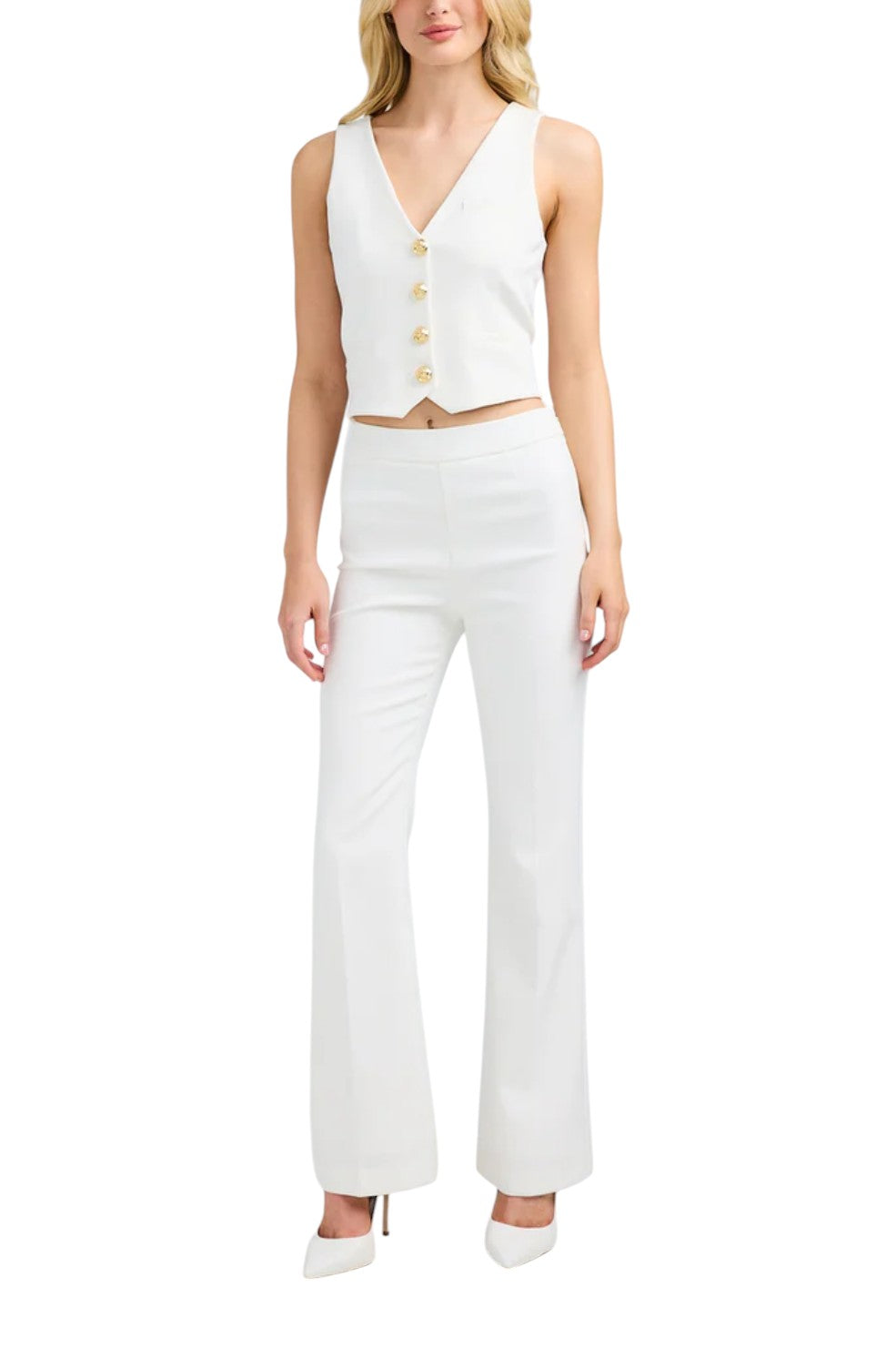 Isadora Crepe Vest - White