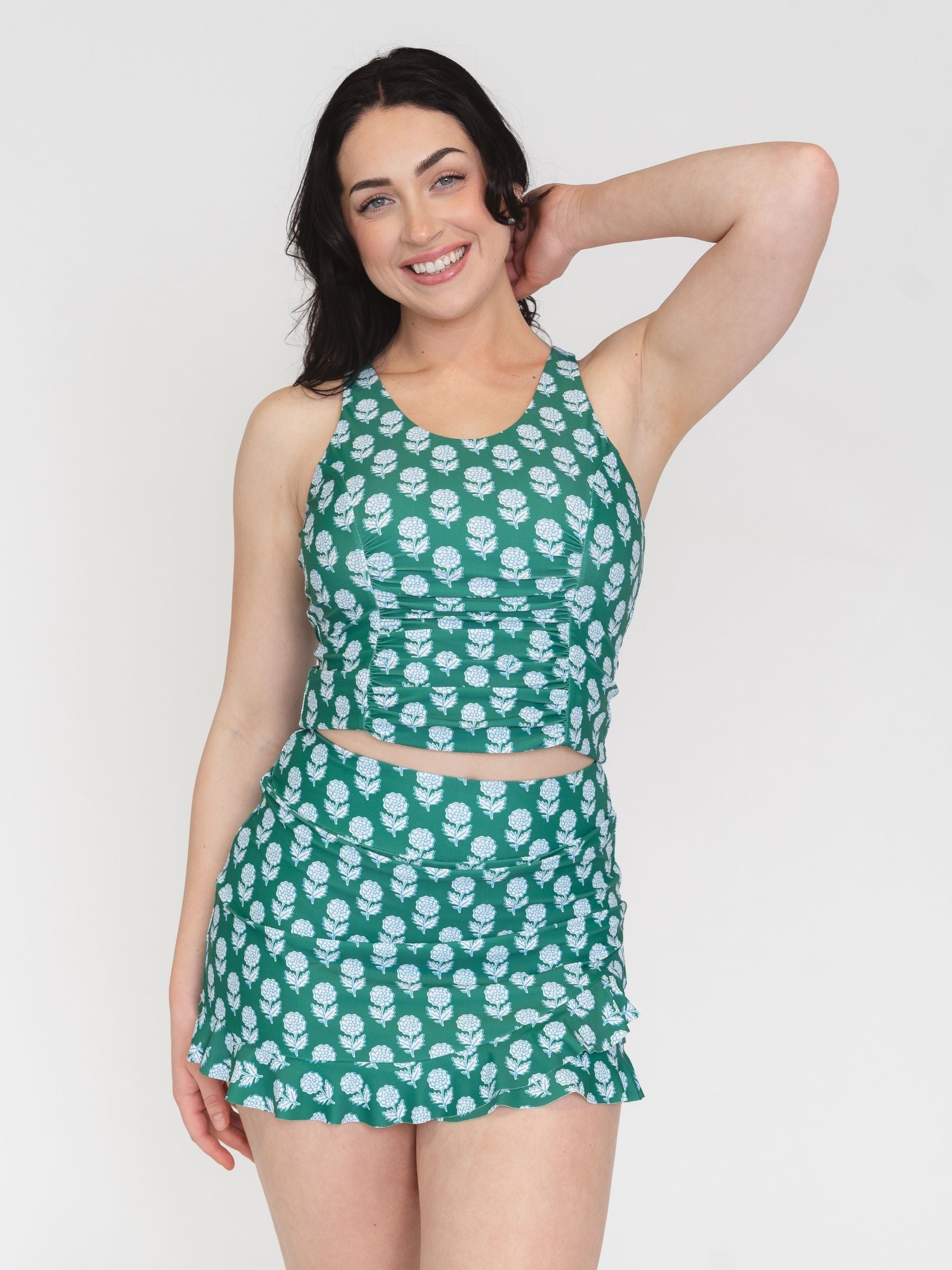 Juniper Charm Scoop Racer-Back Tankini Top