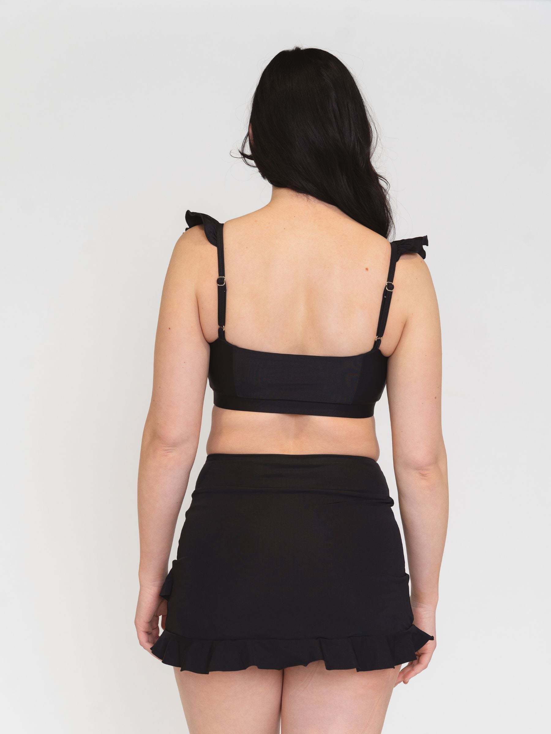 Black Ruffle Scoop Bralette