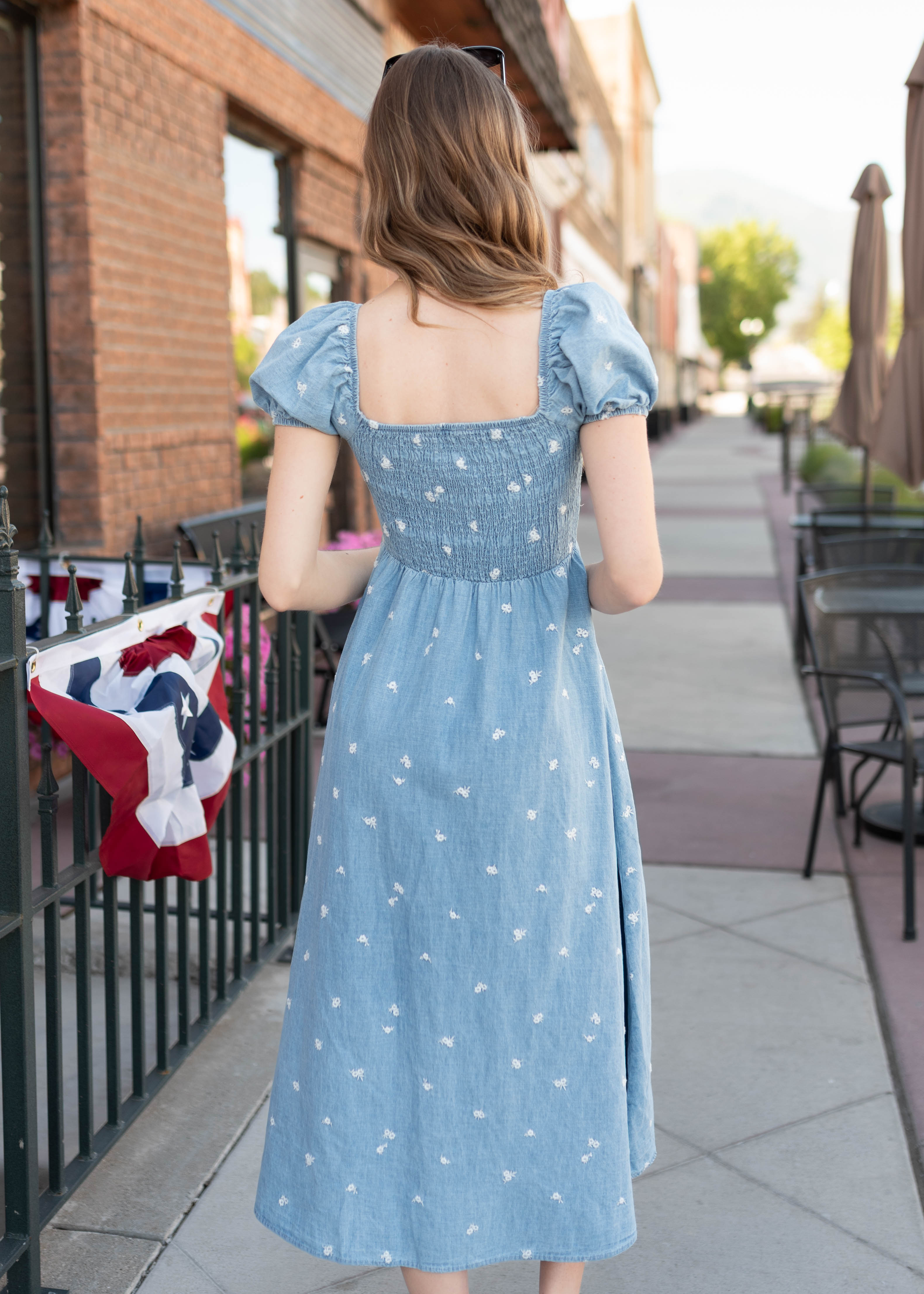 Abbie Chambray Floral Dress