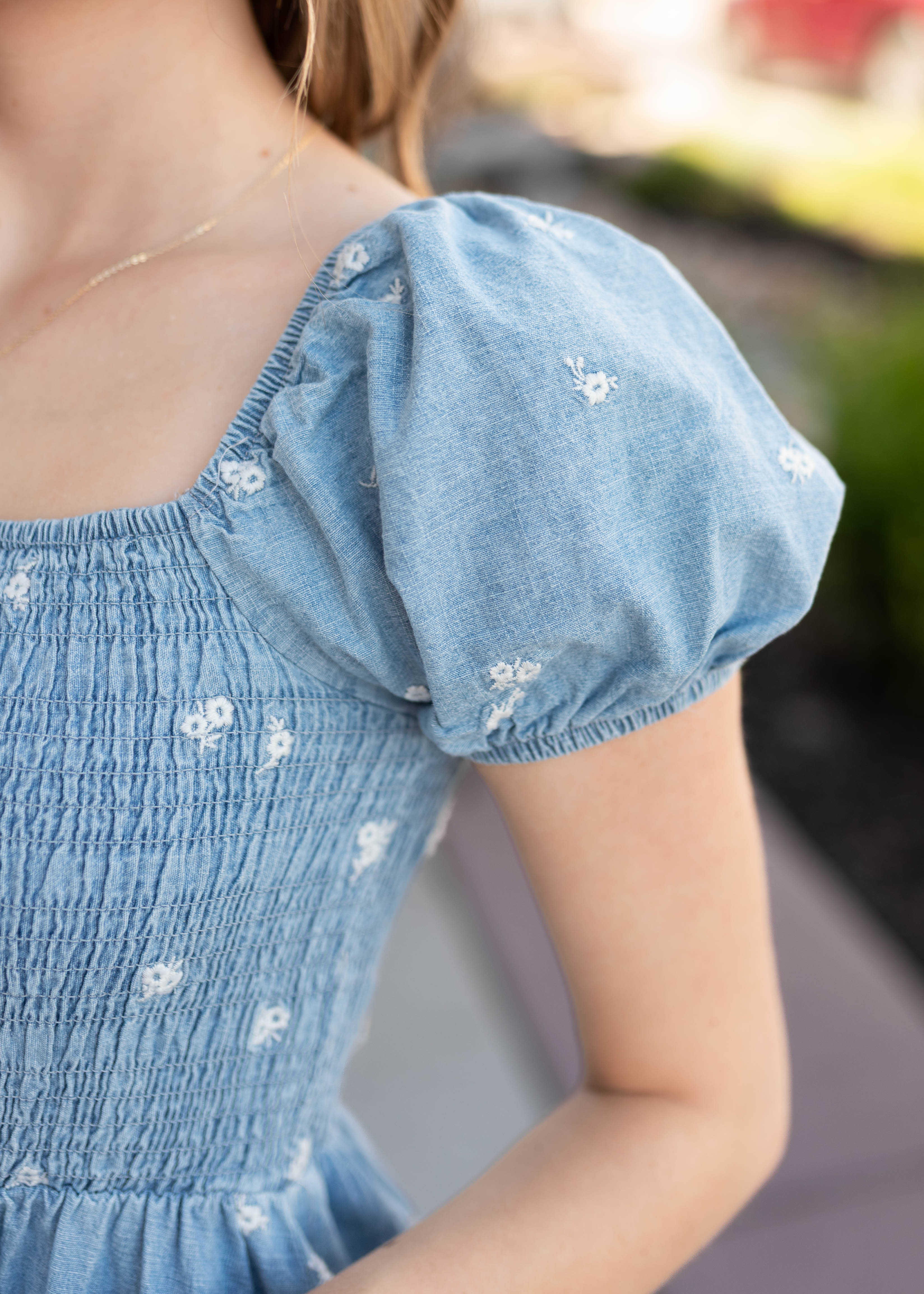 Abbie Chambray Floral Dress