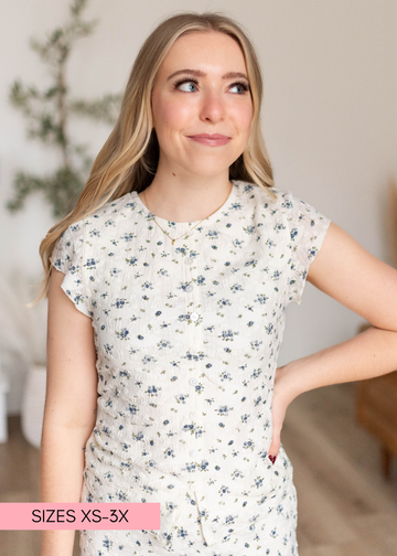 Abby Ivory Floral Lace Top
