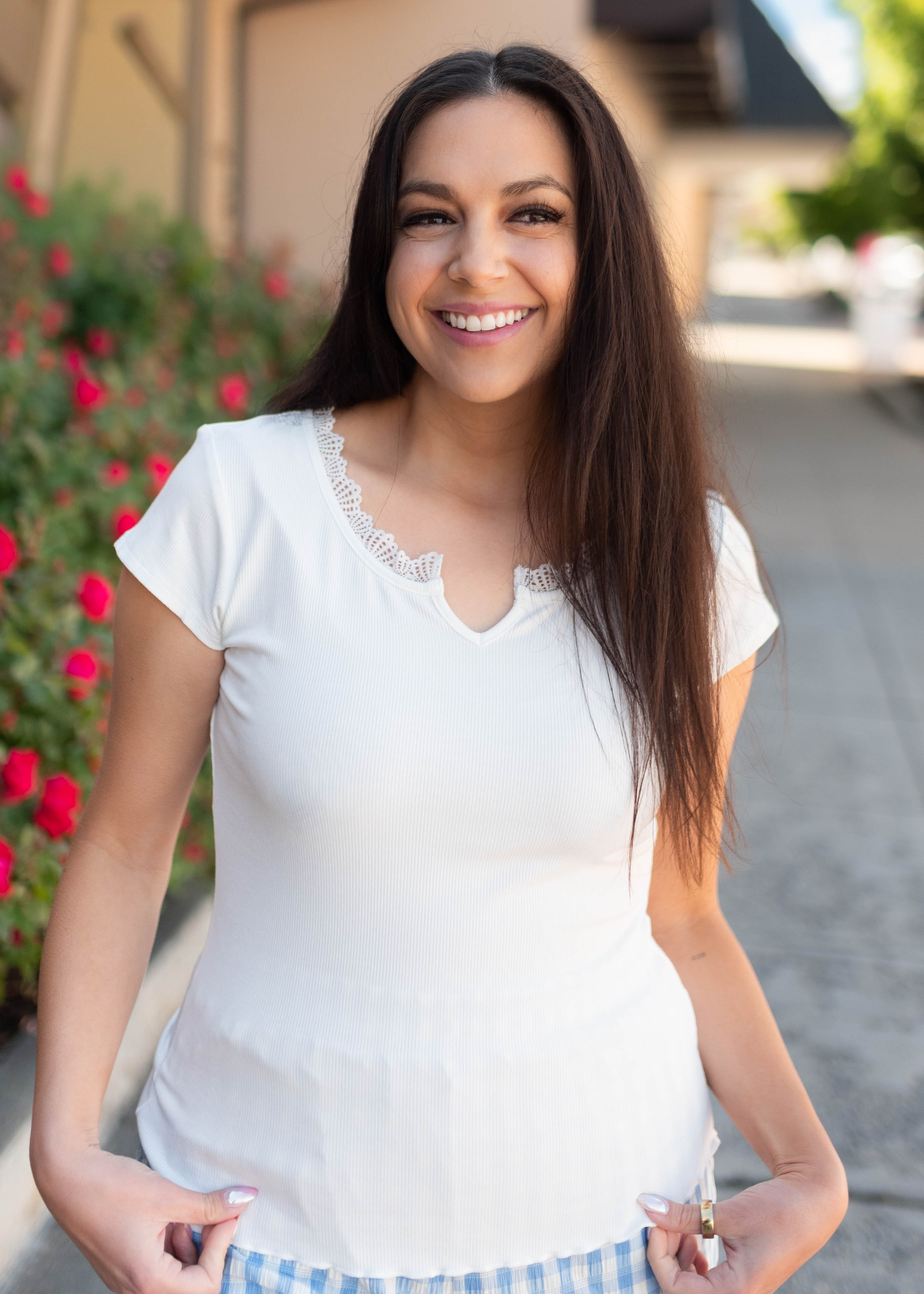 Adaline White Lace Top