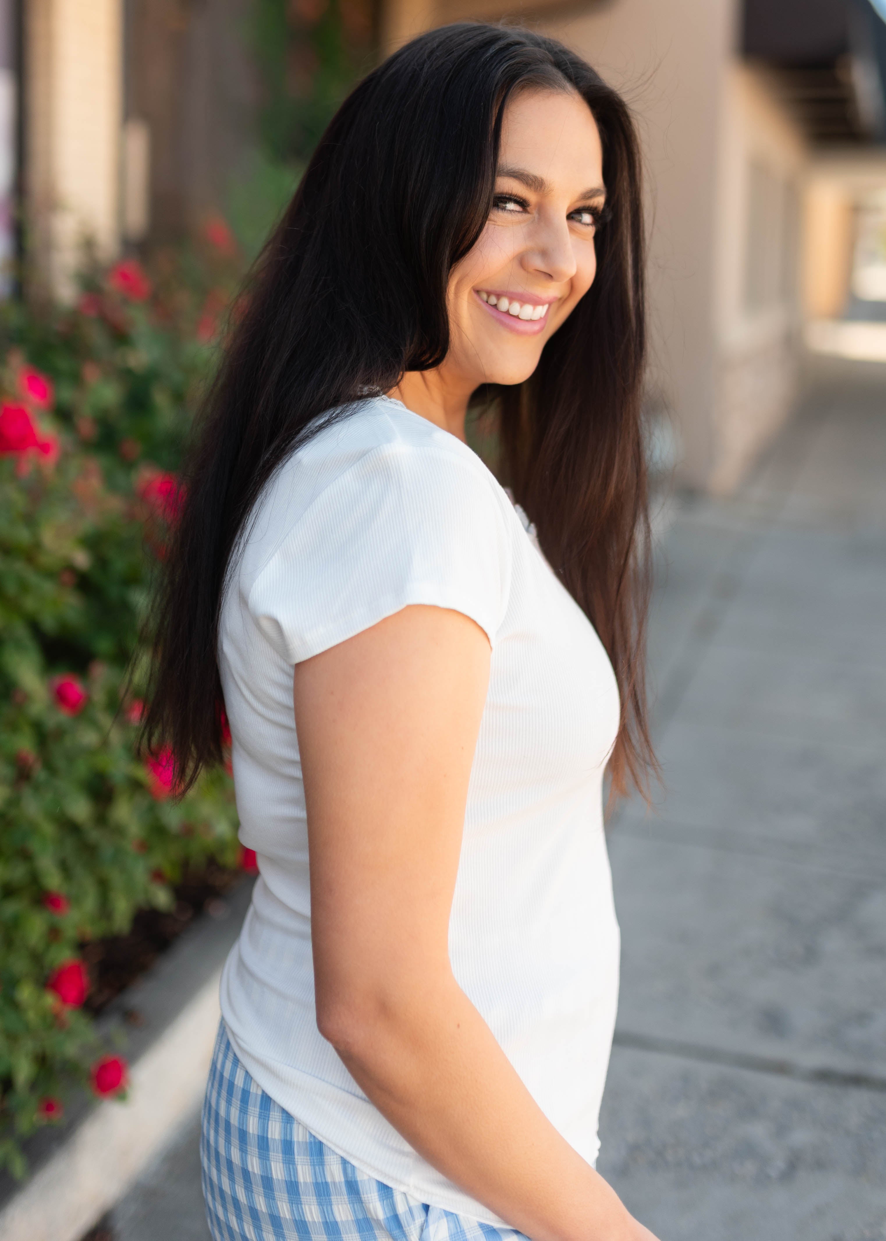 Adaline White Lace Top