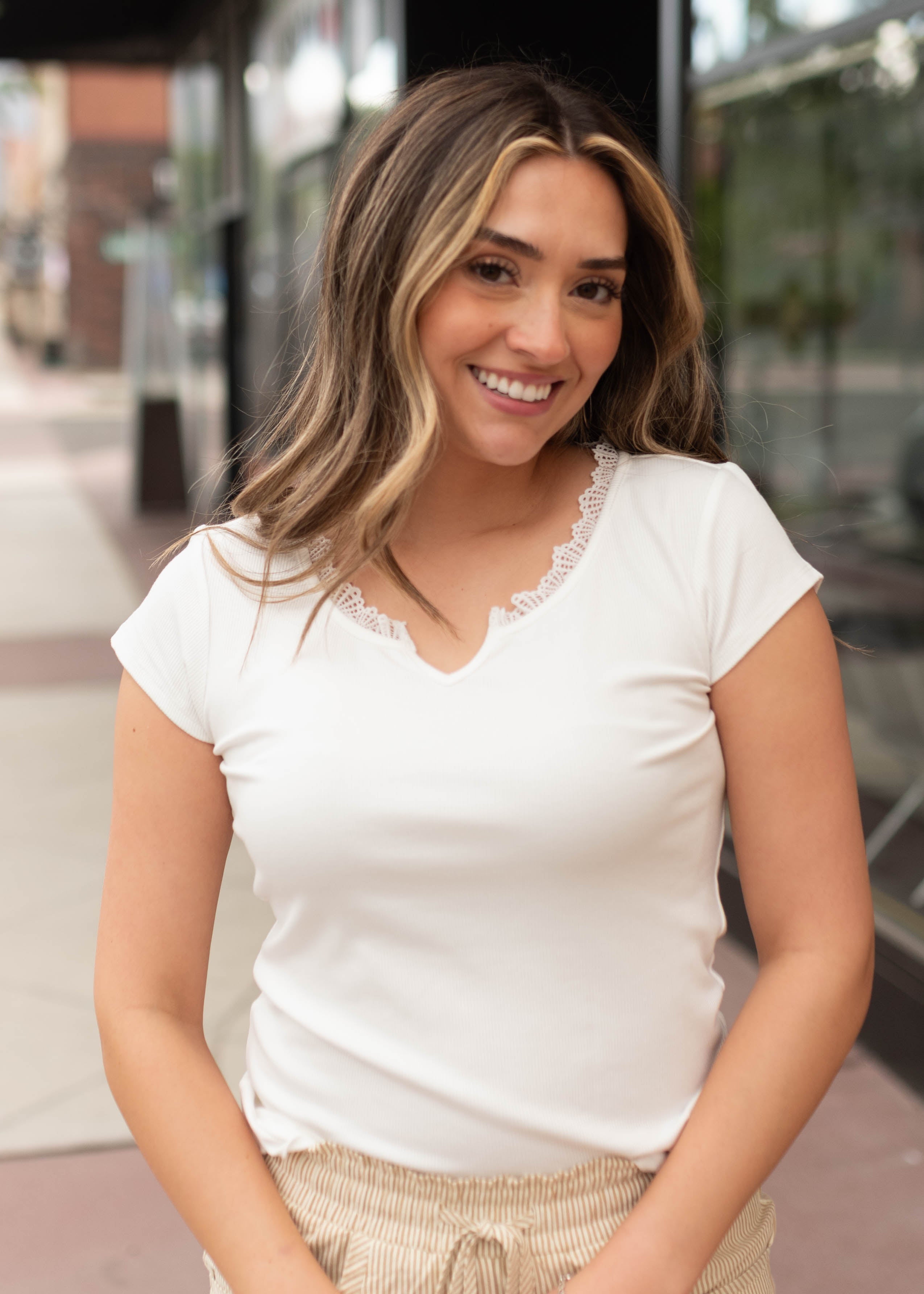Adaline White Lace Top