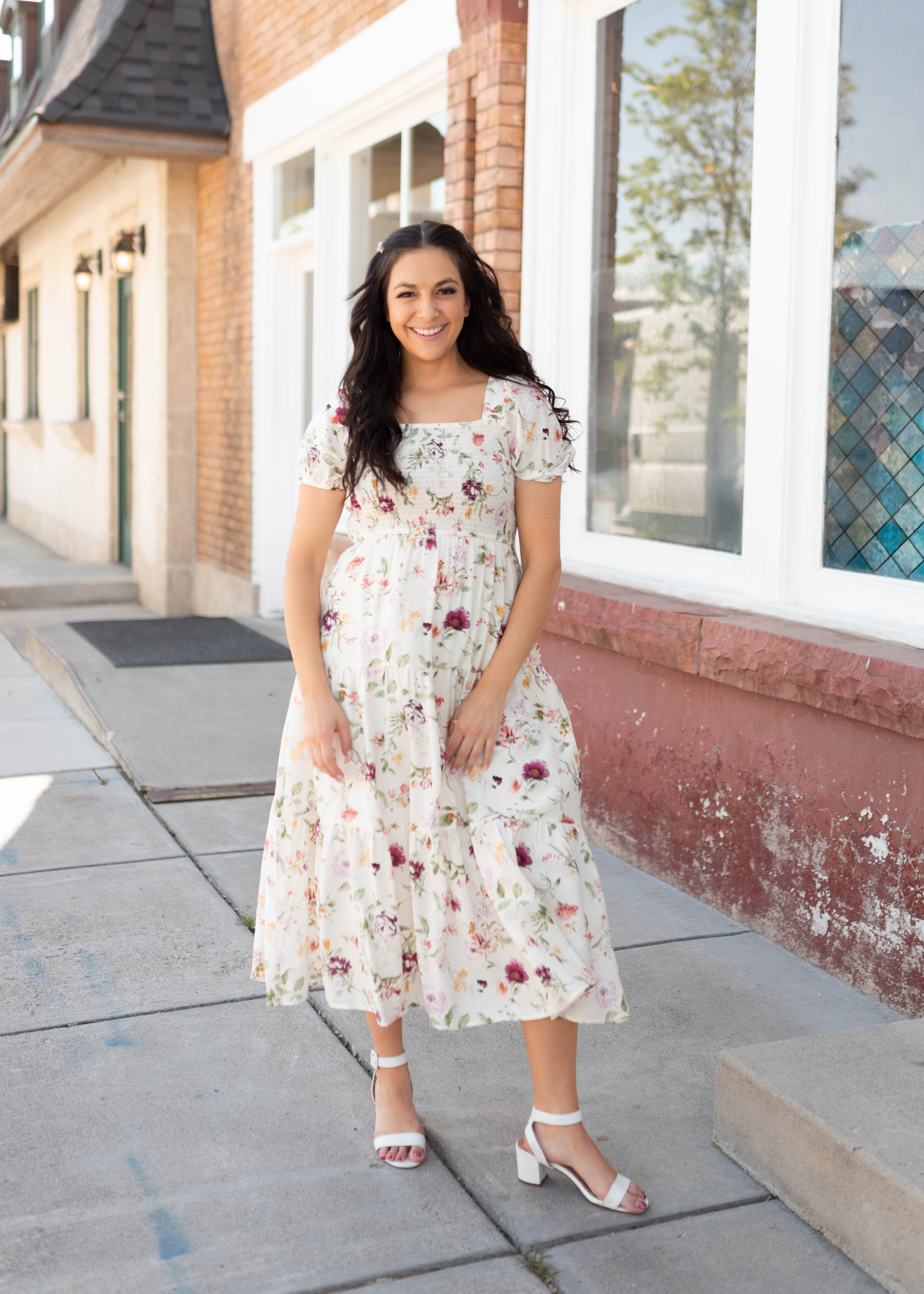 Addilynn Ivory Floral Dress