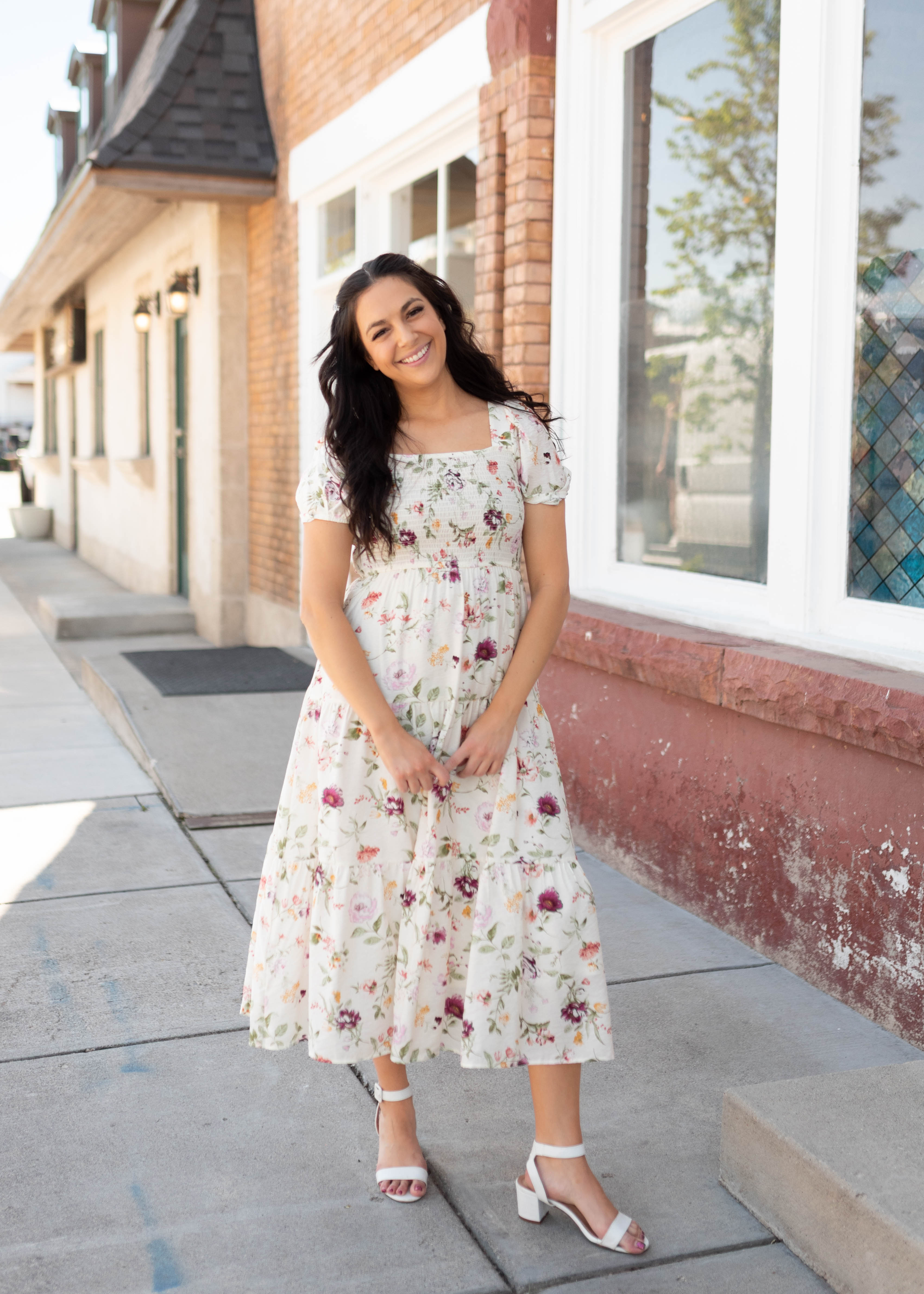 Addilynn Ivory Floral Dress