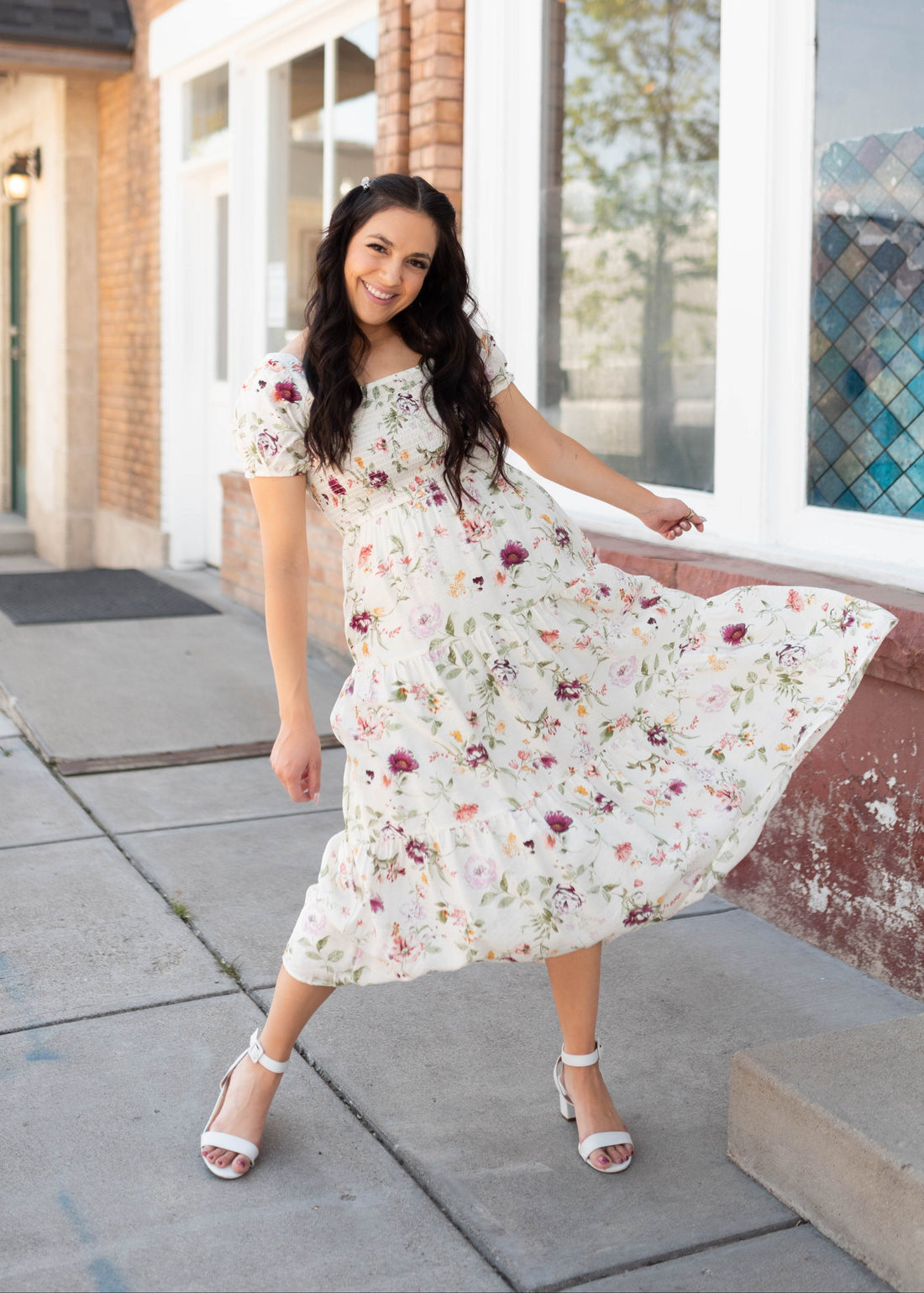 Addilynn Ivory Floral Dress