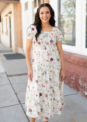 Addilynn Ivory Floral Dress