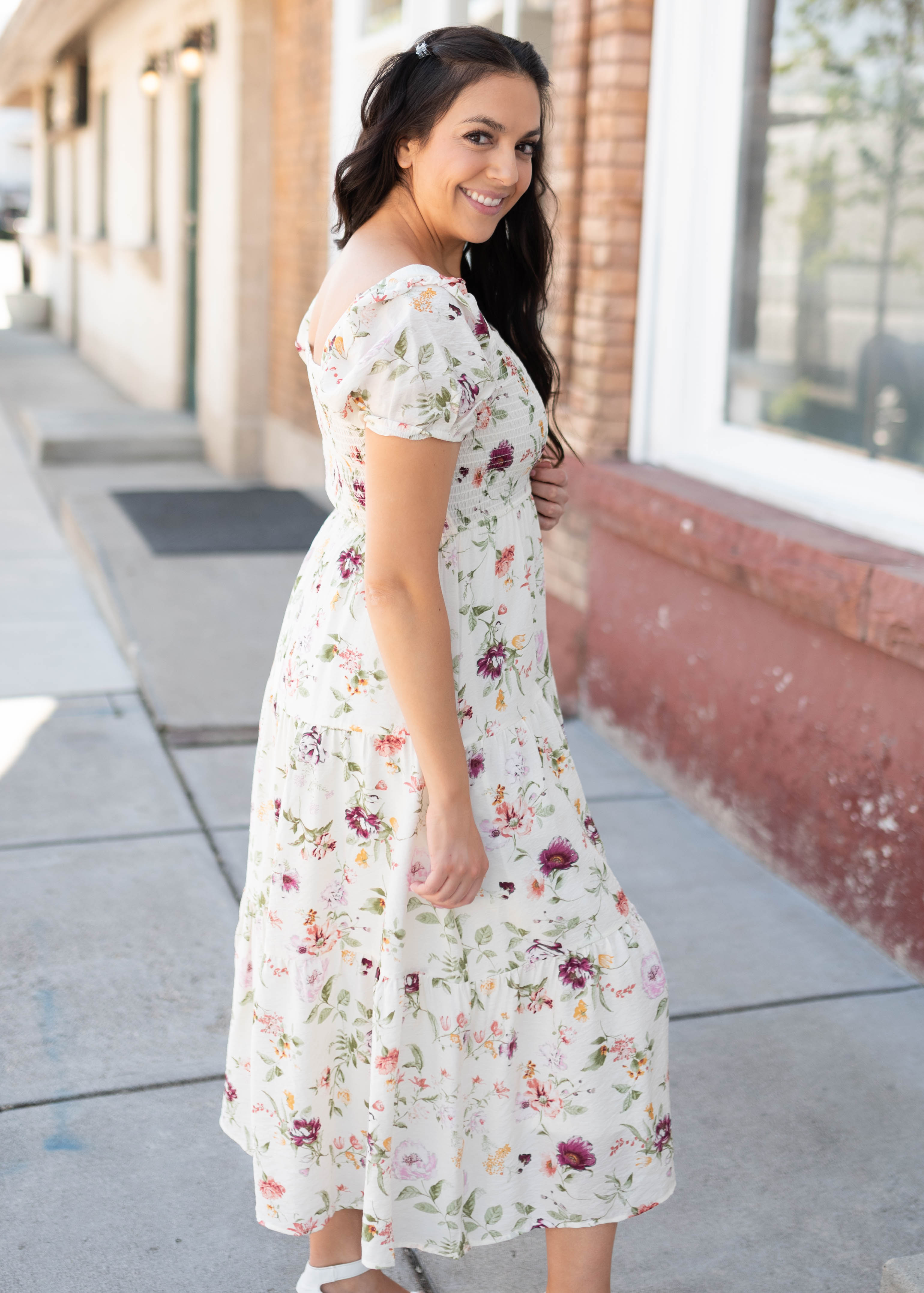 Addilynn Ivory Floral Dress