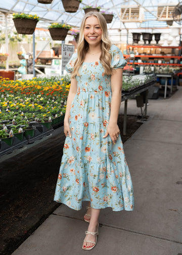 Addilynn Blue Floral Dress