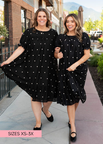 Addy Black Polka Dot Dress