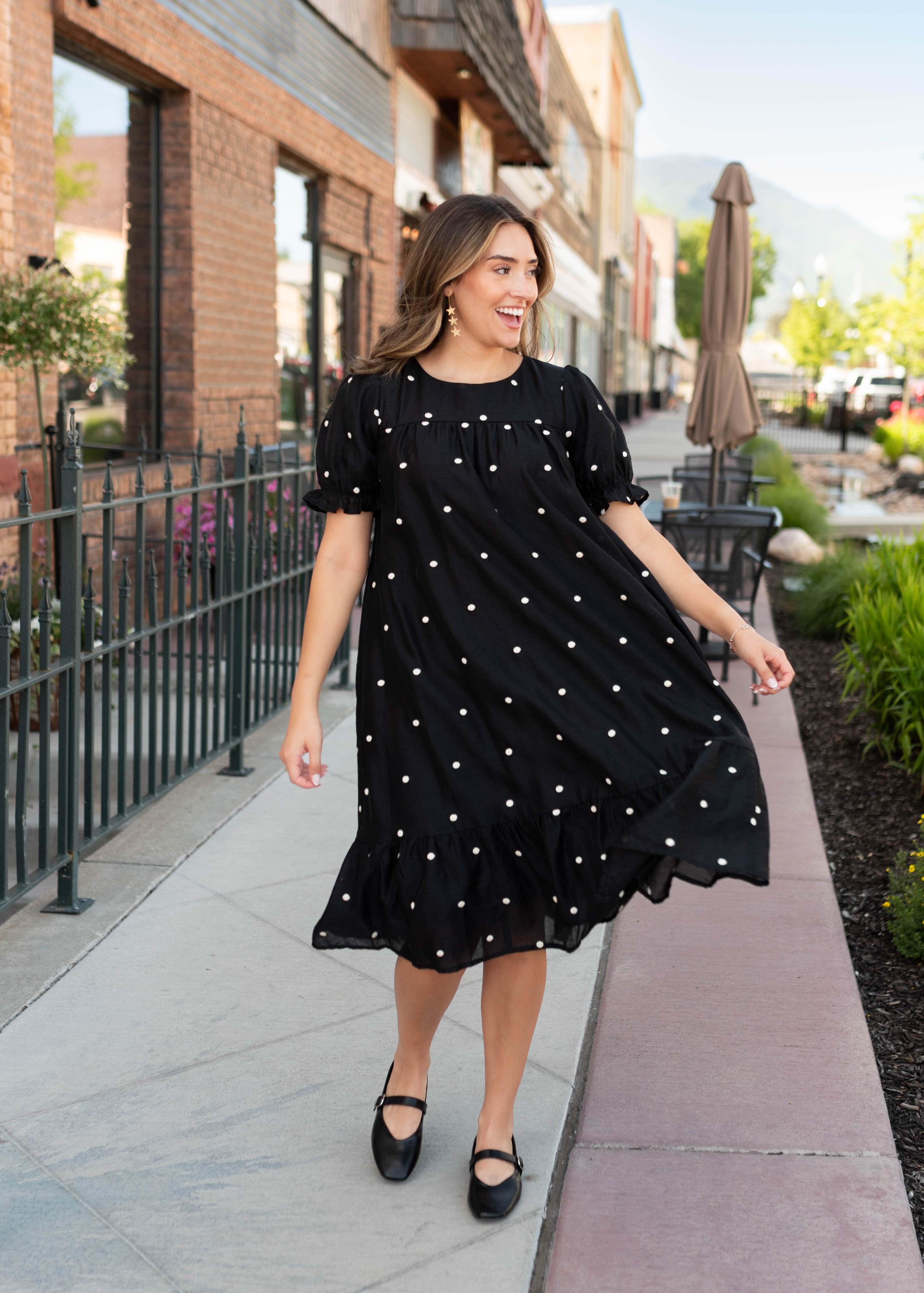 Addy Black Polka Dot Dress