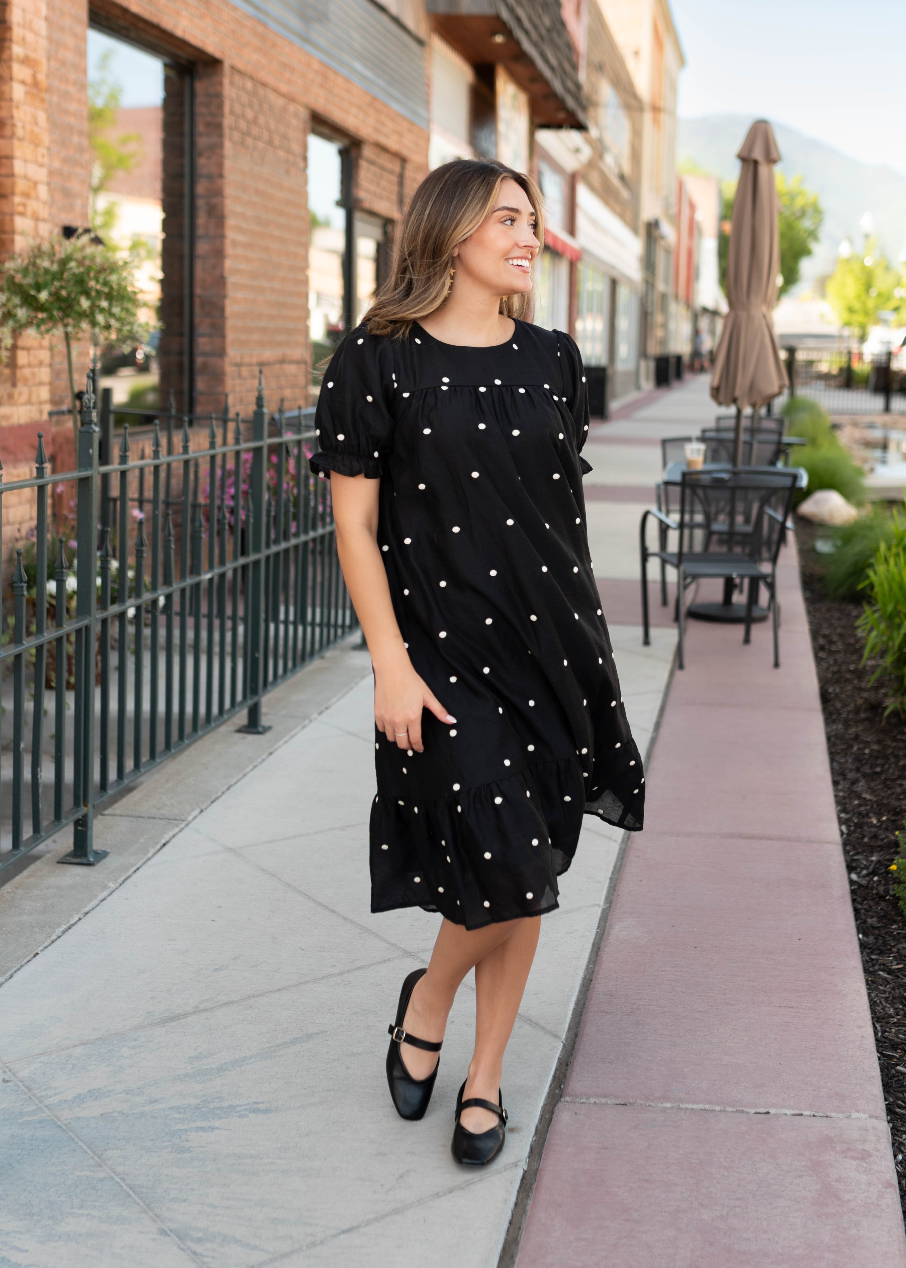 Addy Black Polka Dot Dress