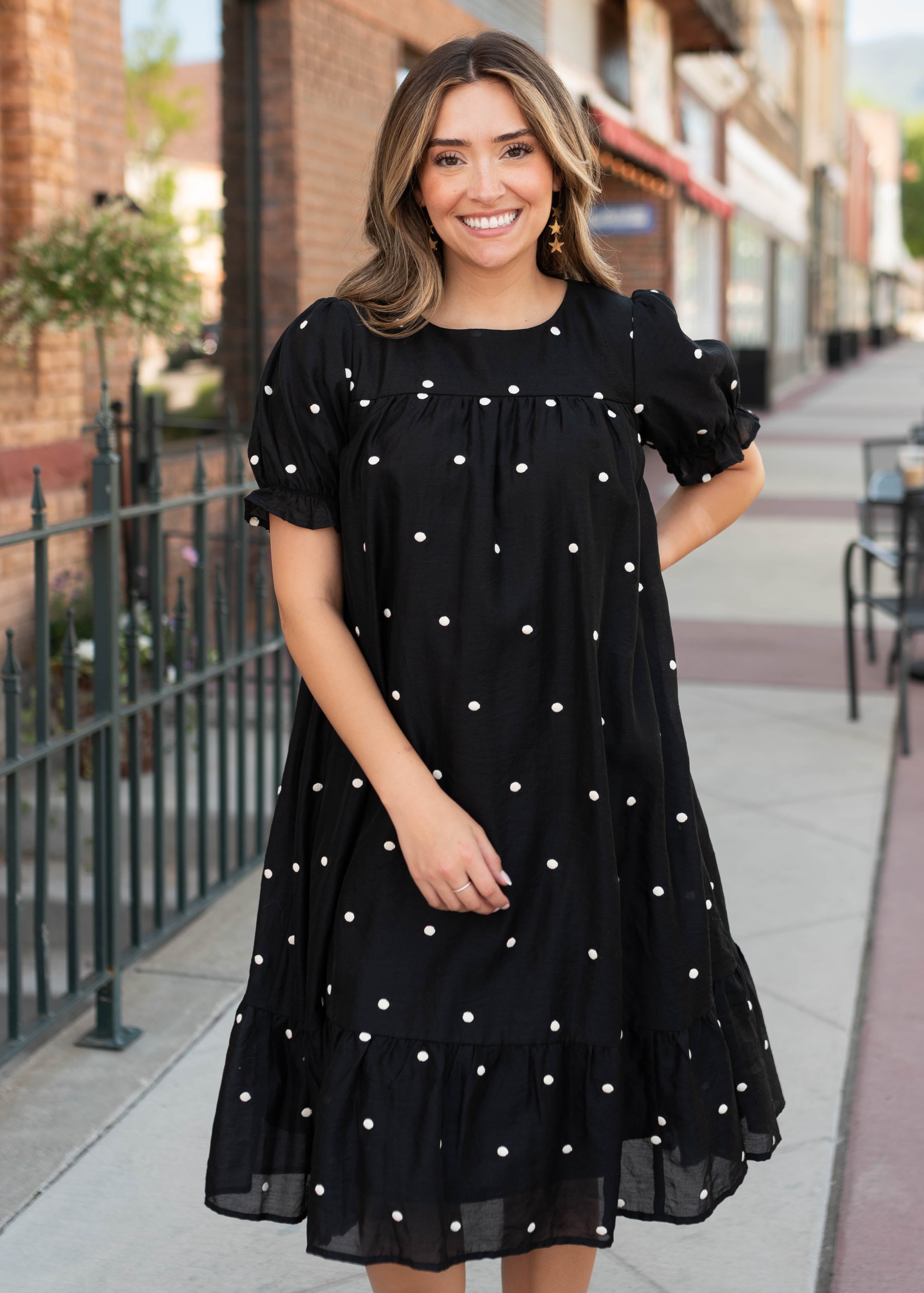 Addy Black Polka Dot Dress