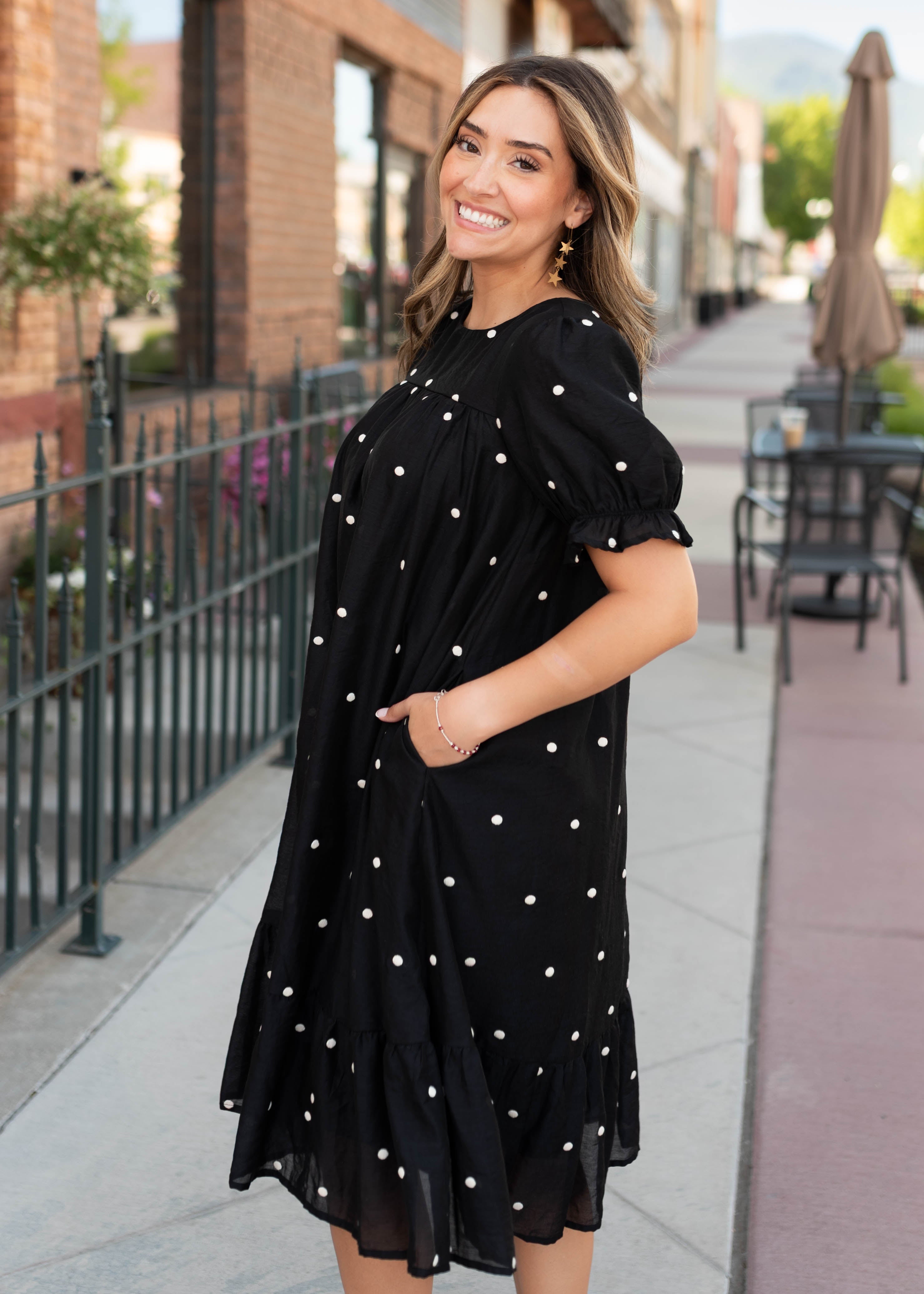 Addy Black Polka Dot Dress