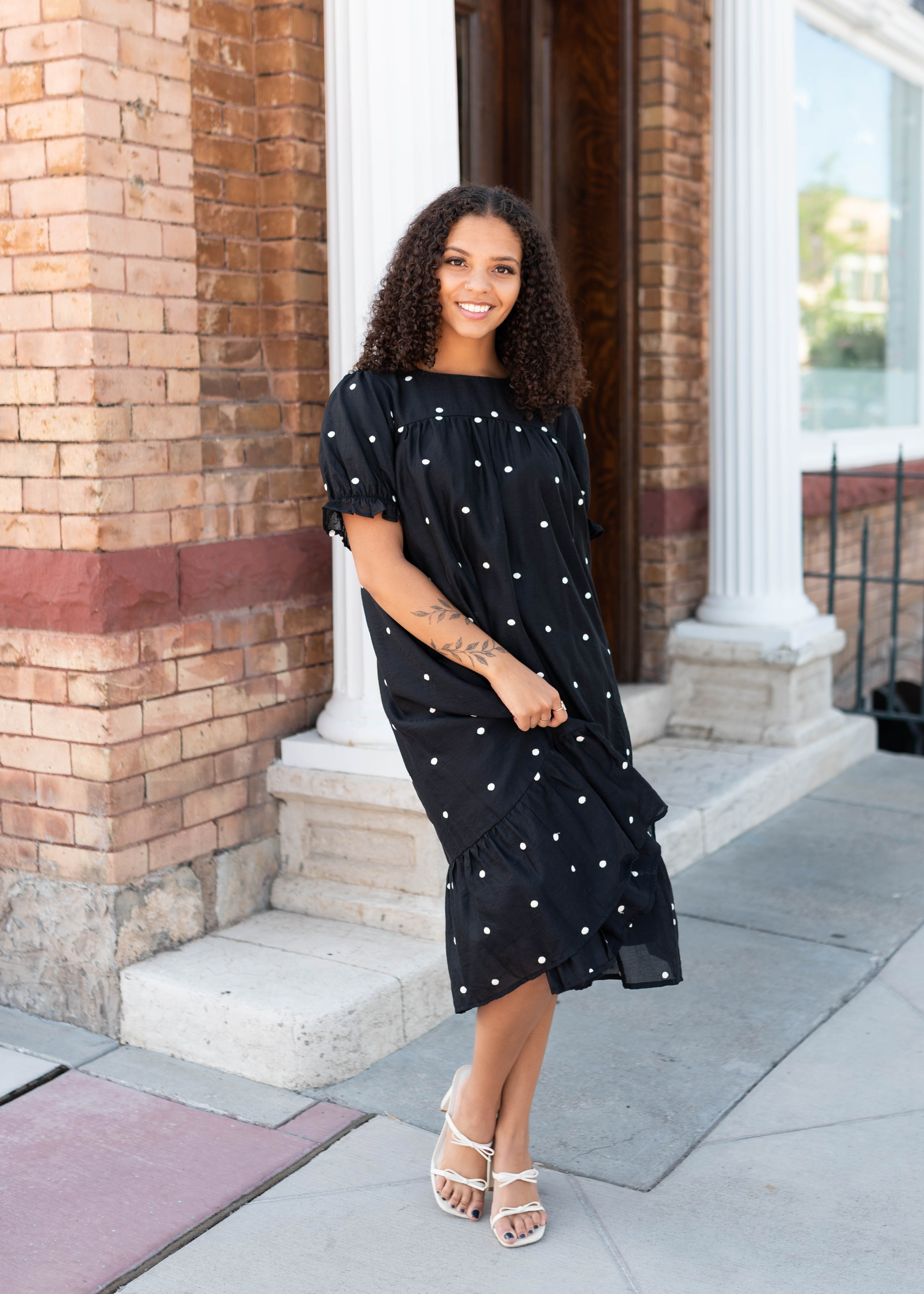 Addy Black Polka Dot Dress