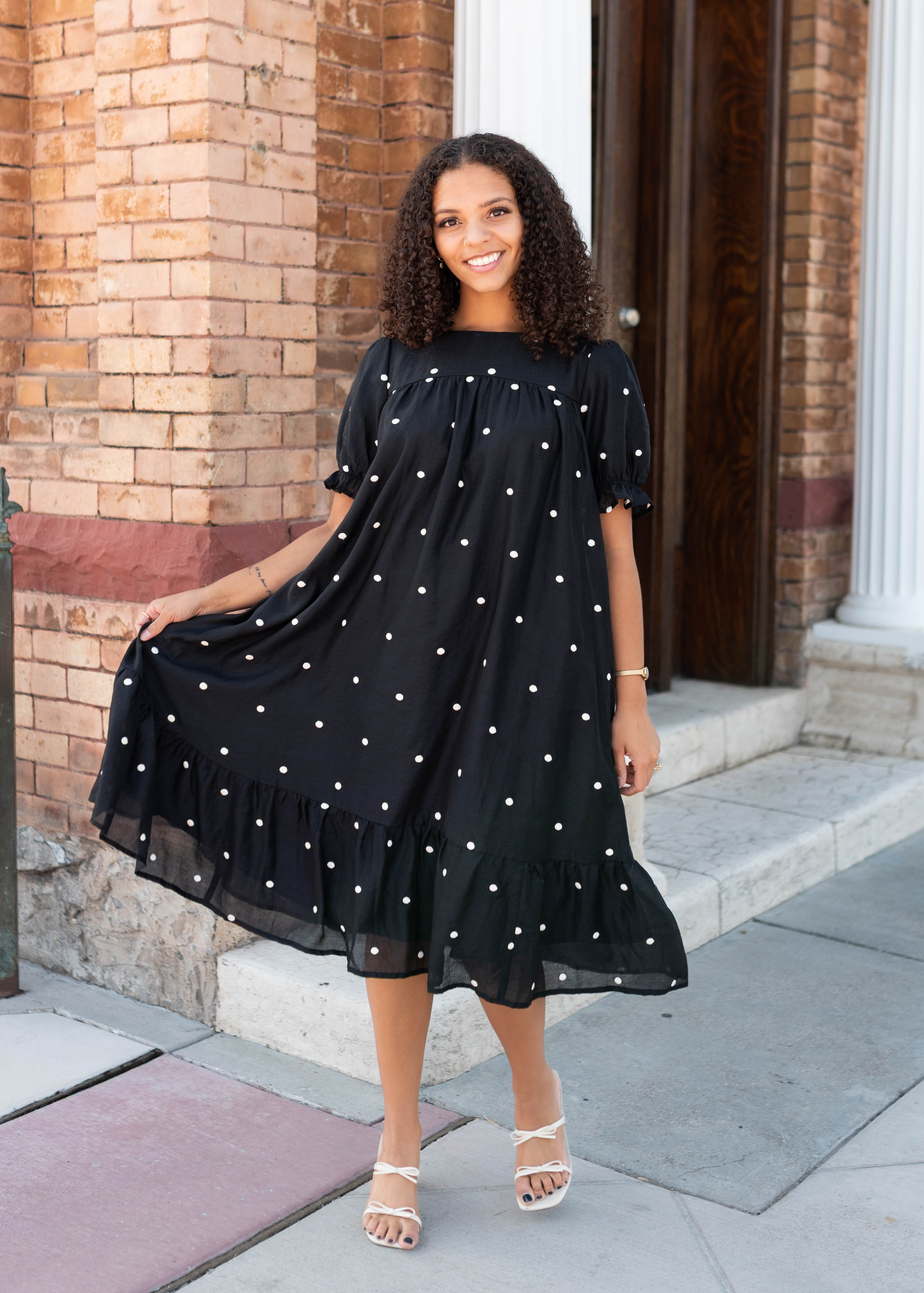 Addy Black Polka Dot Dress