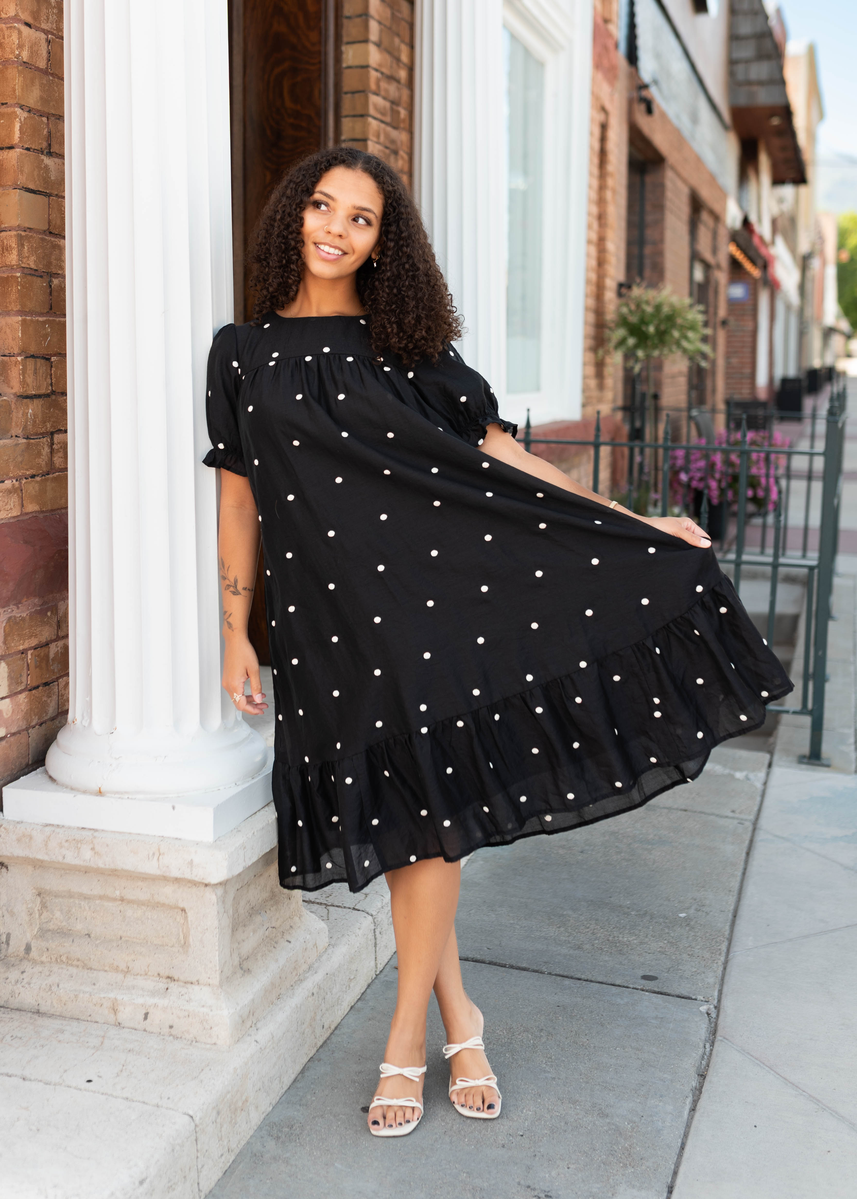 Addy Black Polka Dot Dress