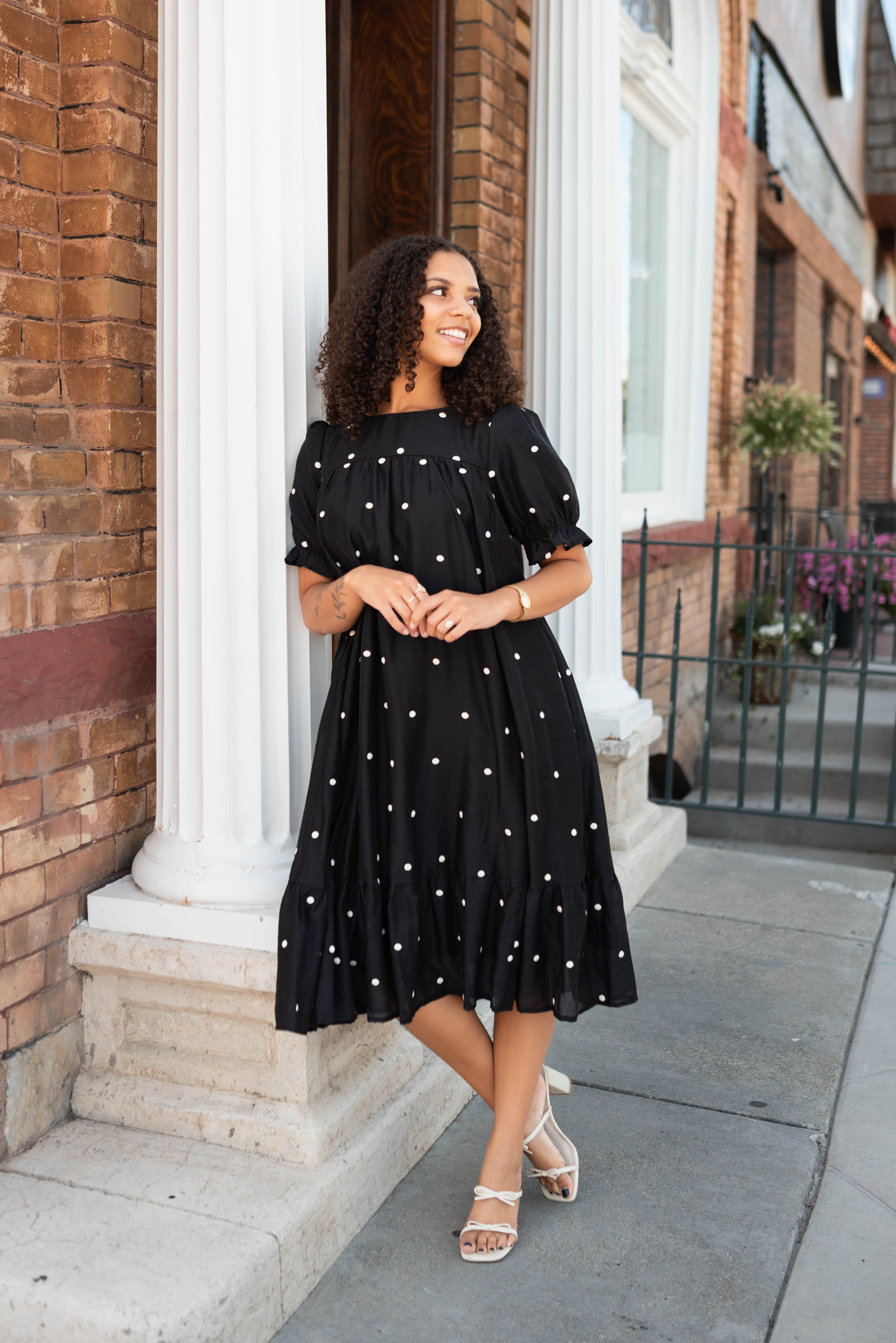 Addy Black Polka Dot Dress