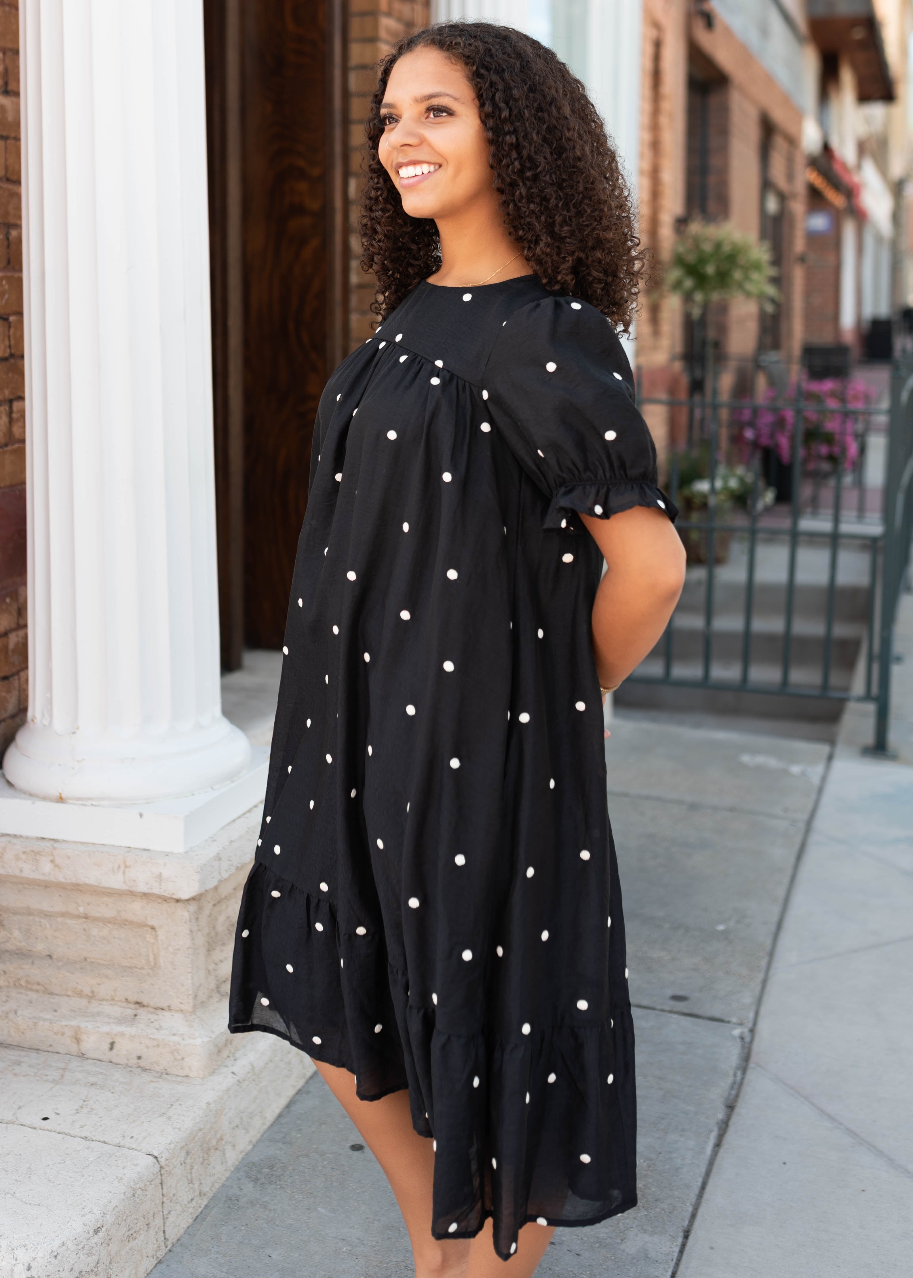 Addy Black Polka Dot Dress