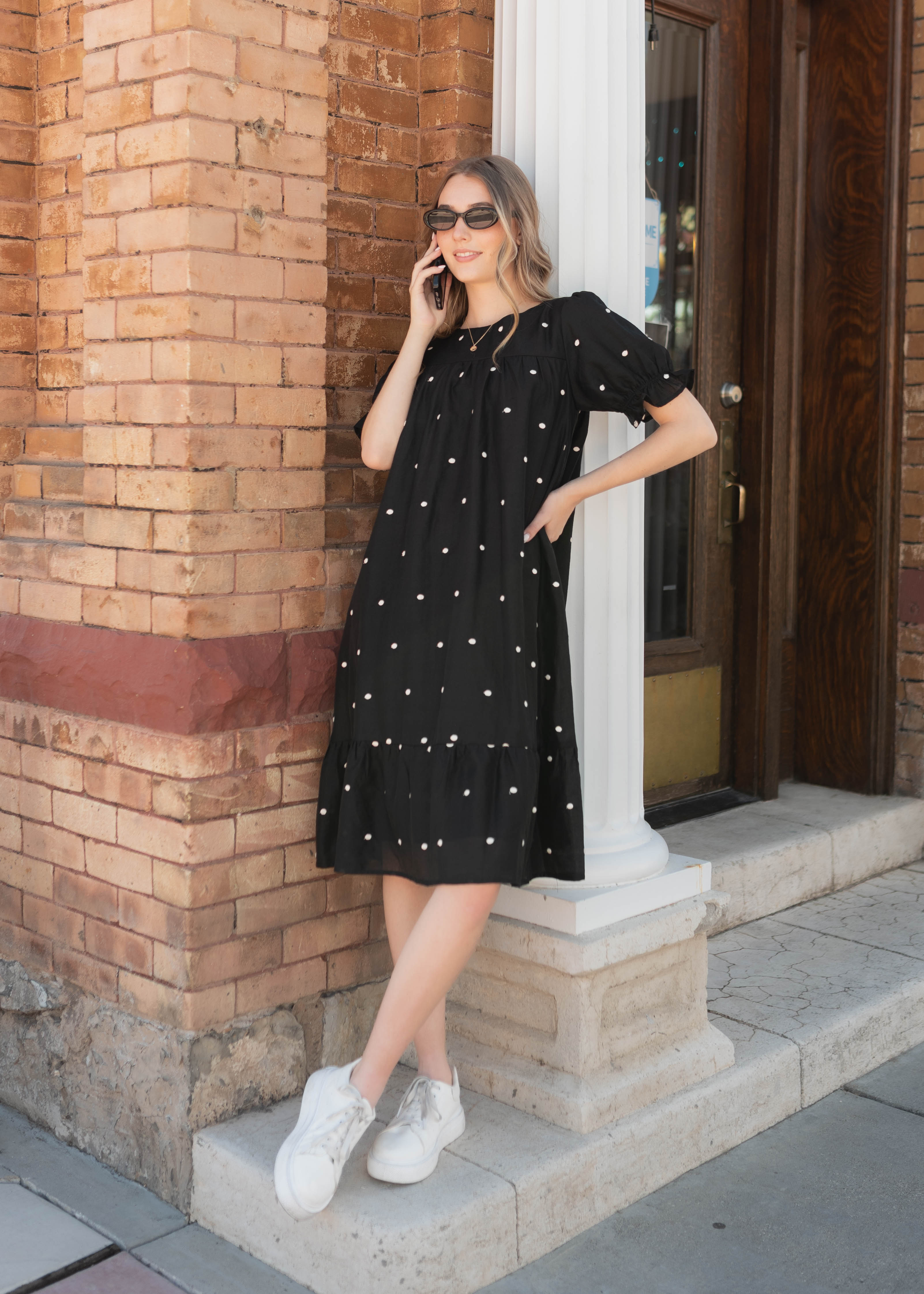 Addy Black Polka Dot Dress
