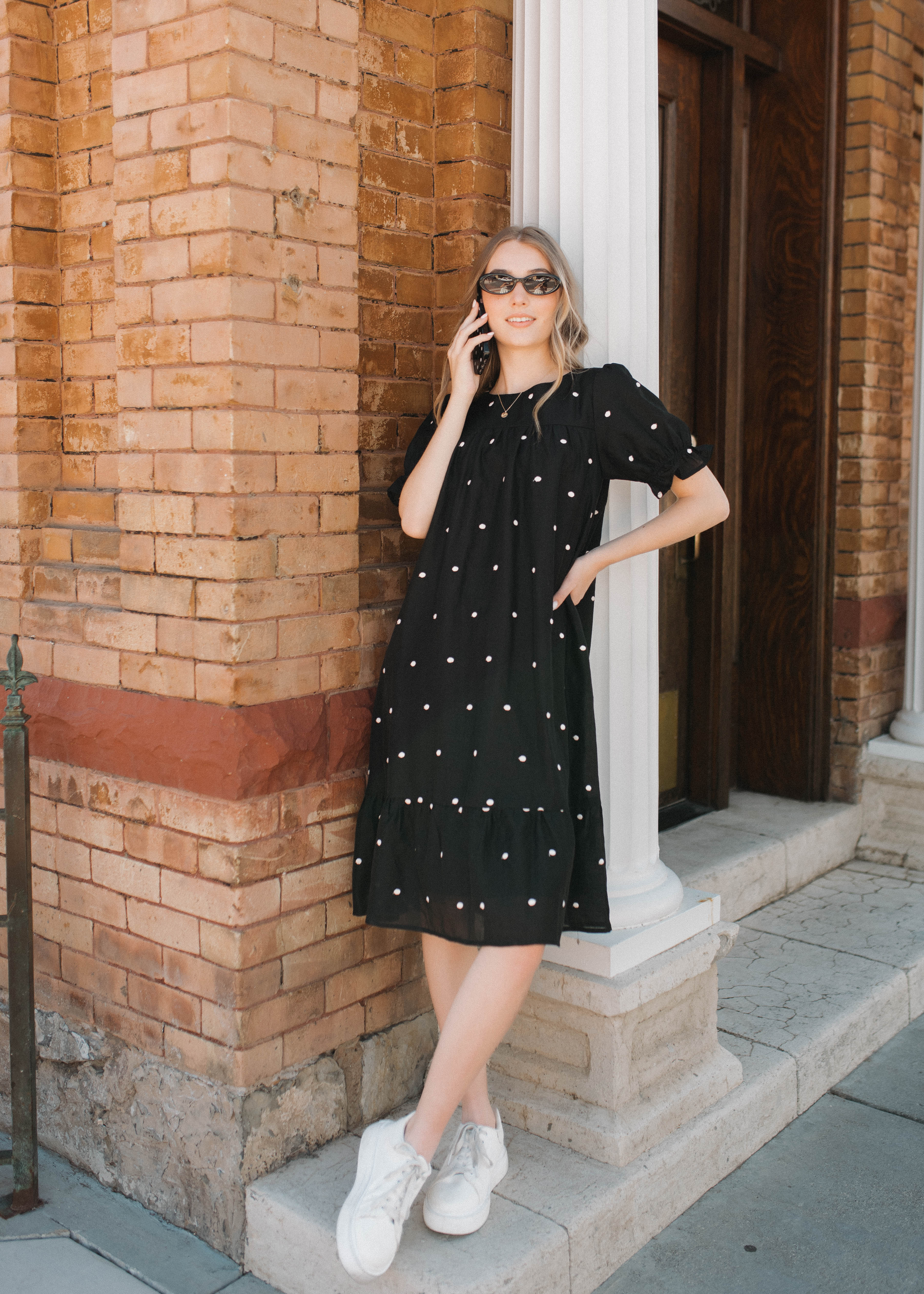 Addy Black Polka Dot Dress