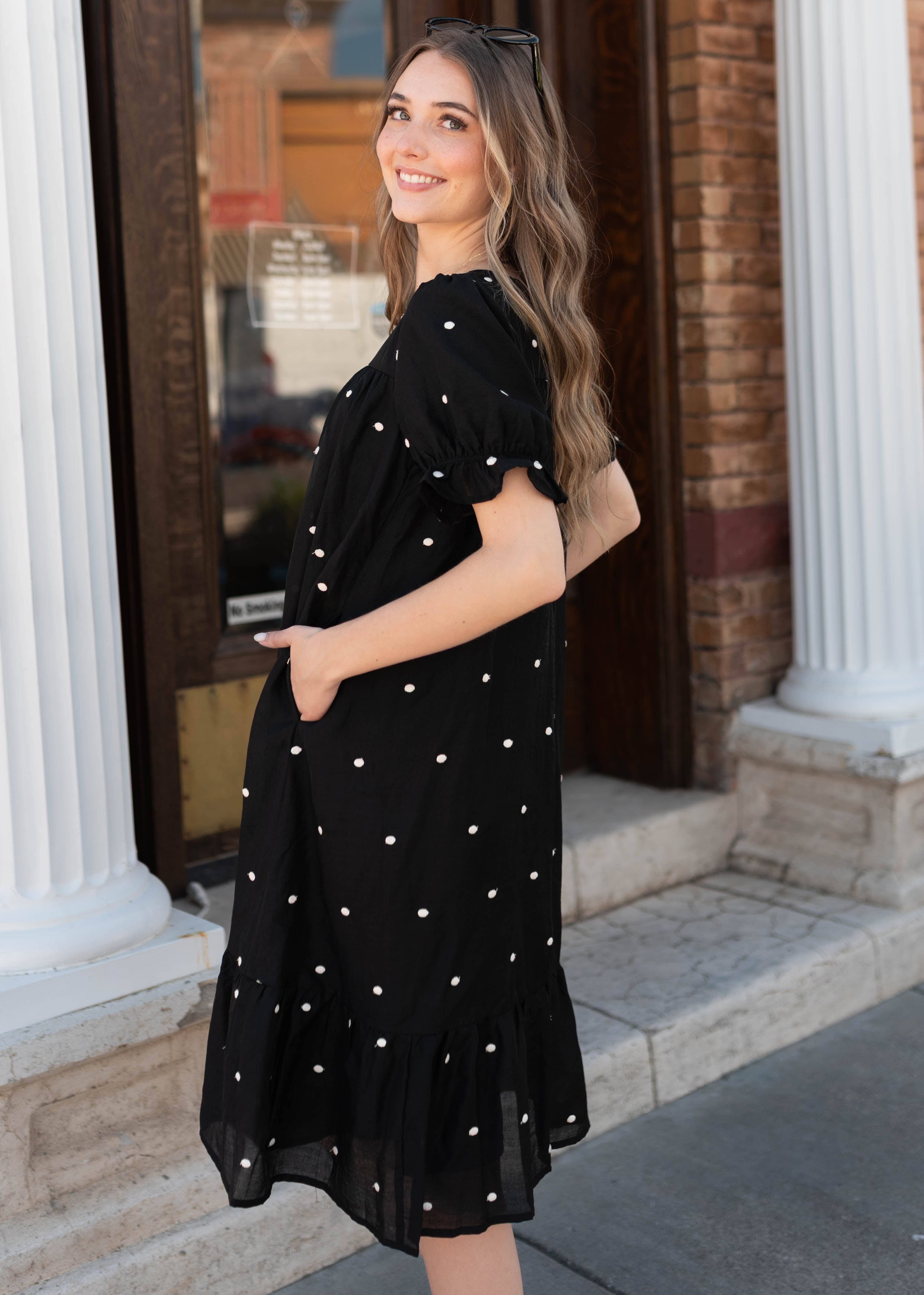 Addy Black Polka Dot Dress