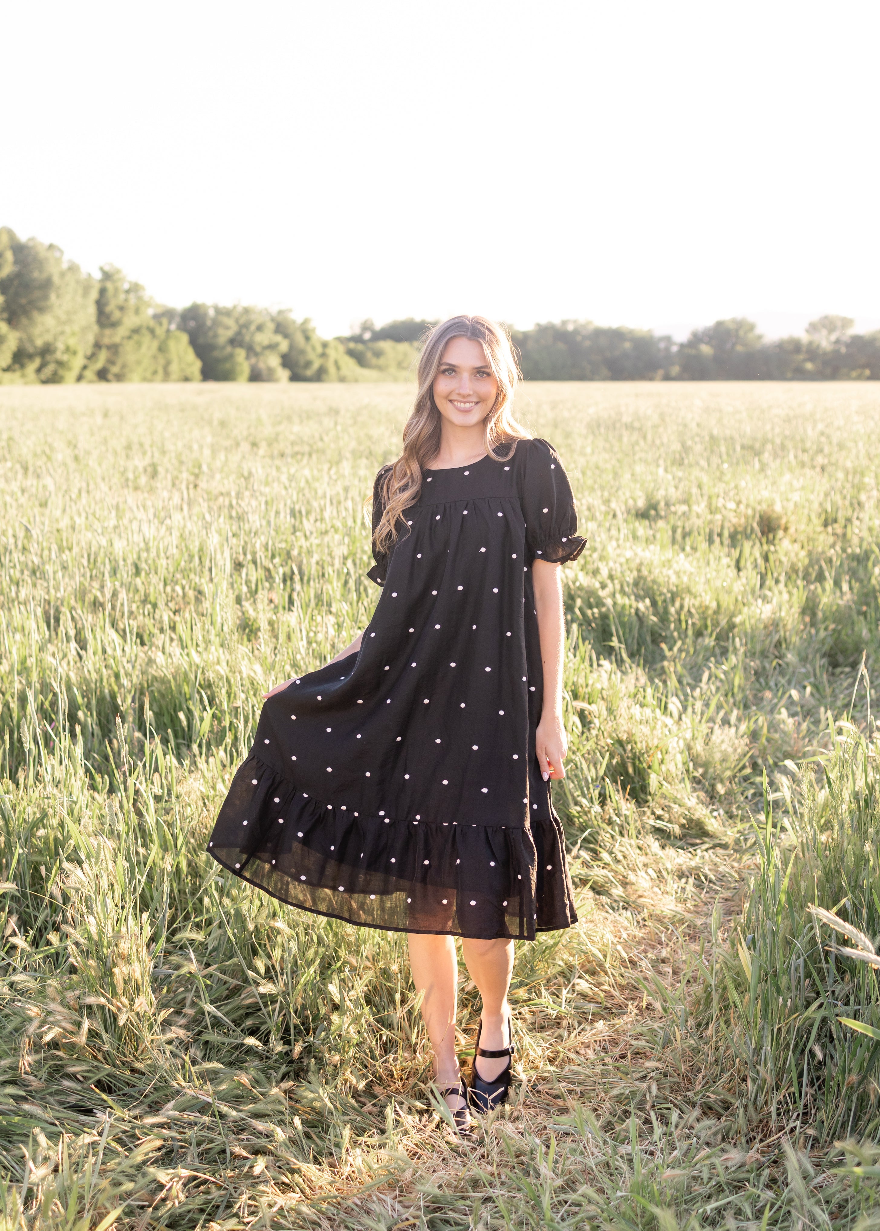 Addy Black Polka Dot Dress