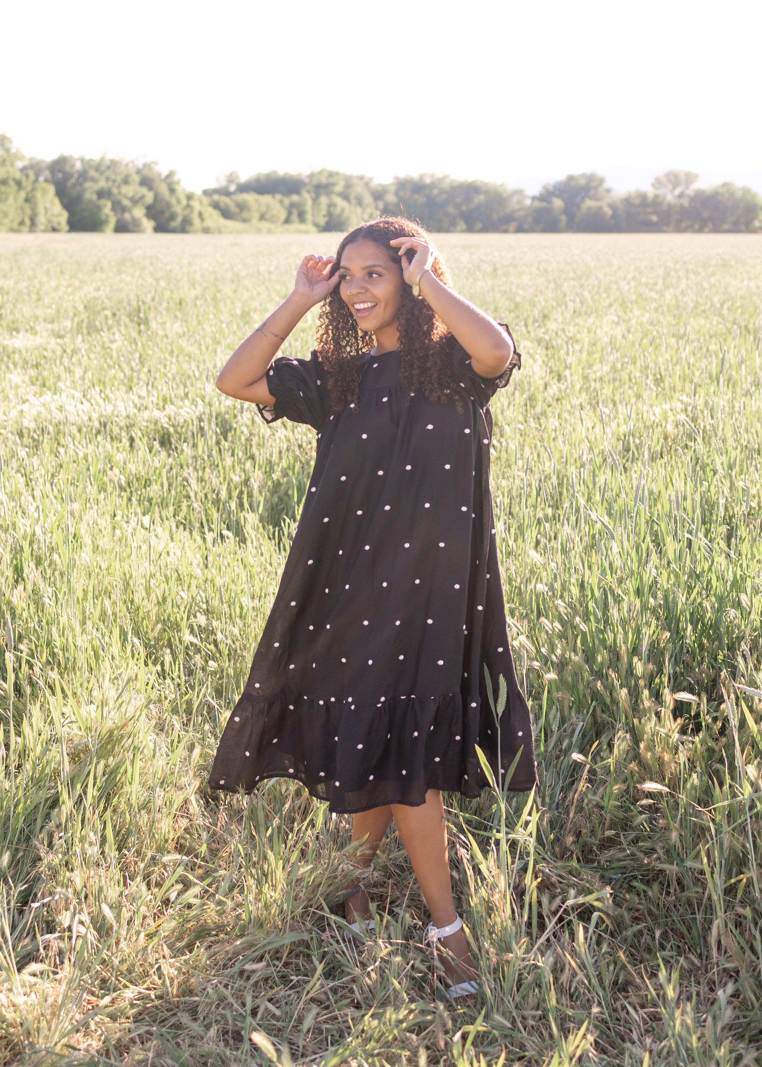 Addy Black Polka Dot Dress