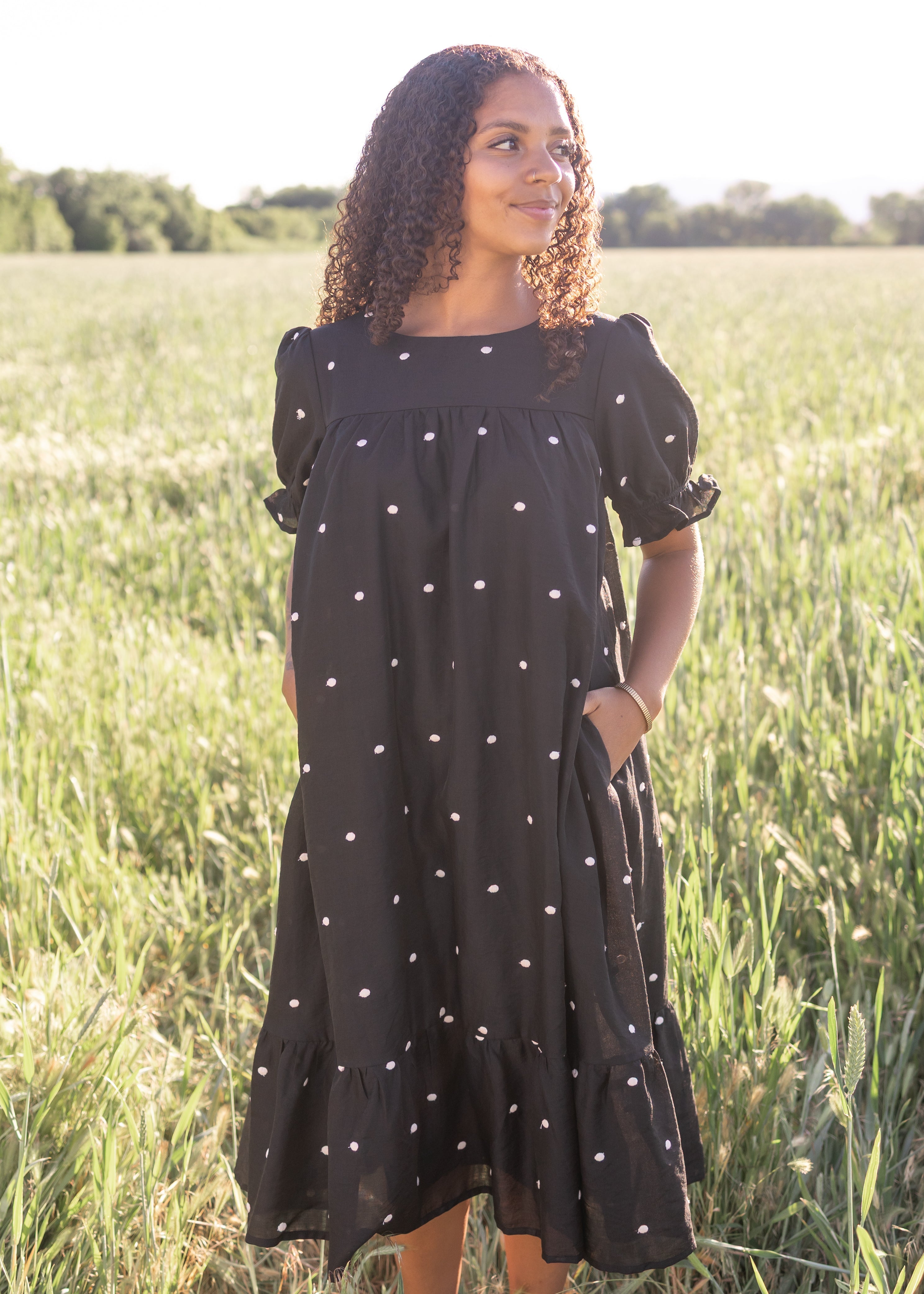 Addy Black Polka Dot Dress