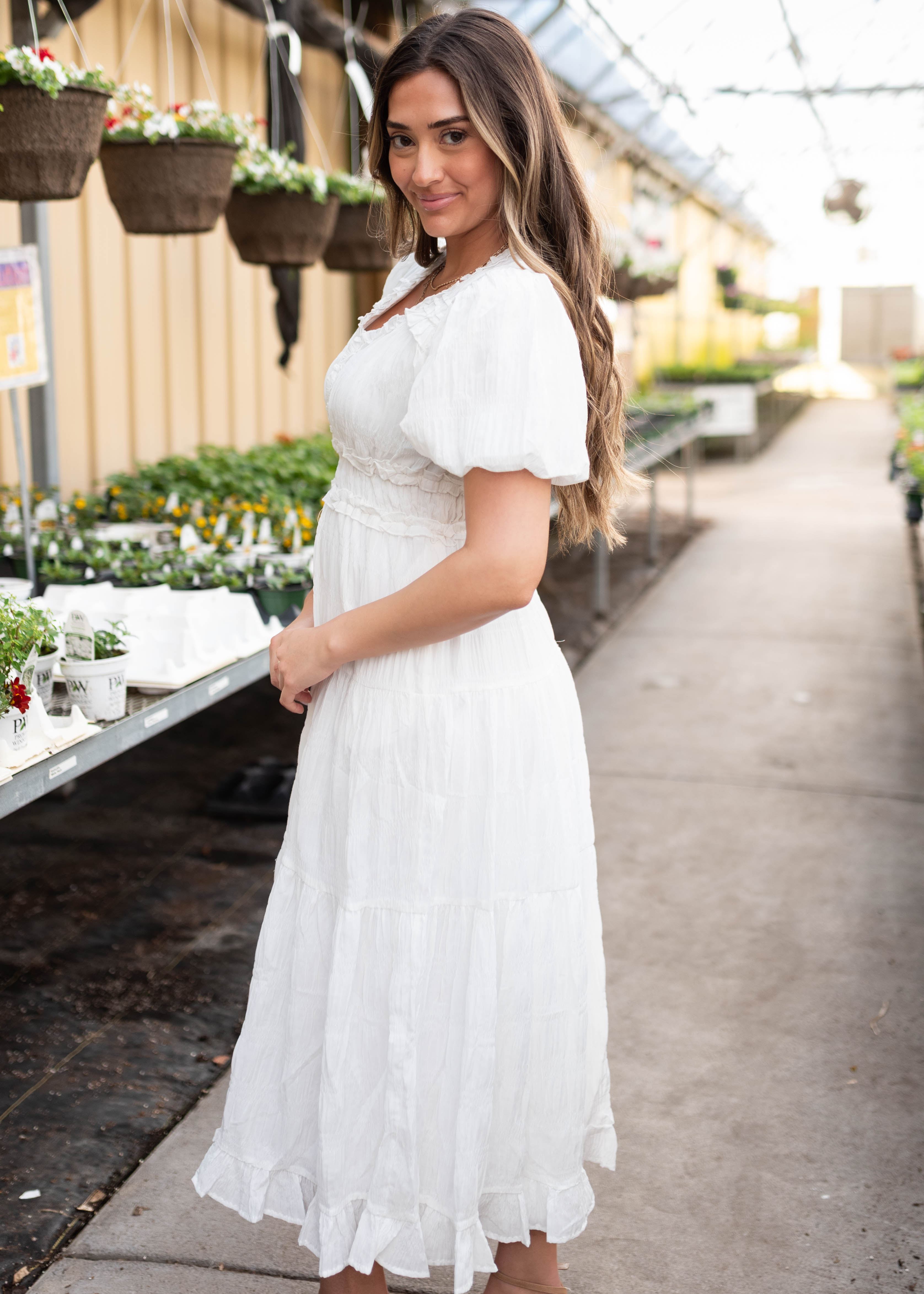 Addyson White Ruffle Dress
