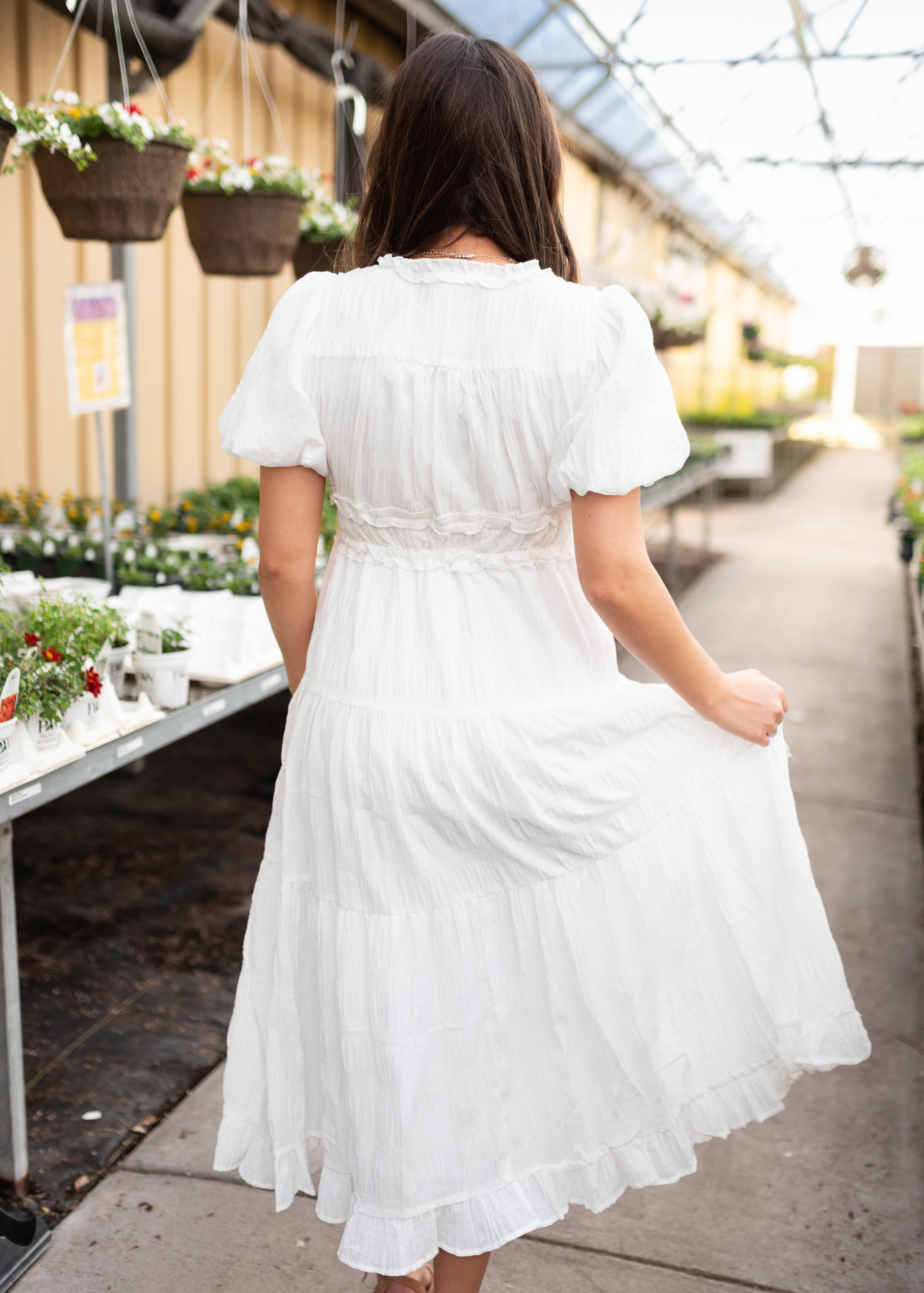 Addyson White Ruffle Dress