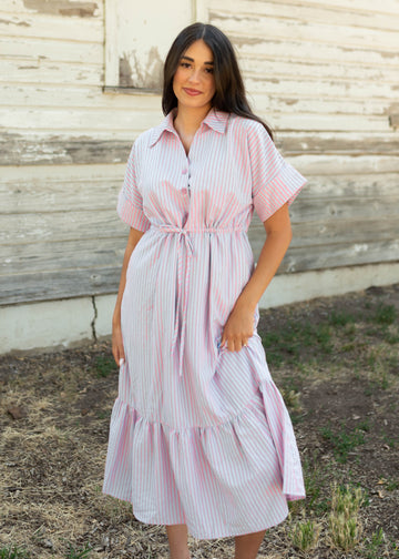 Adelaide Pink Striped Dress