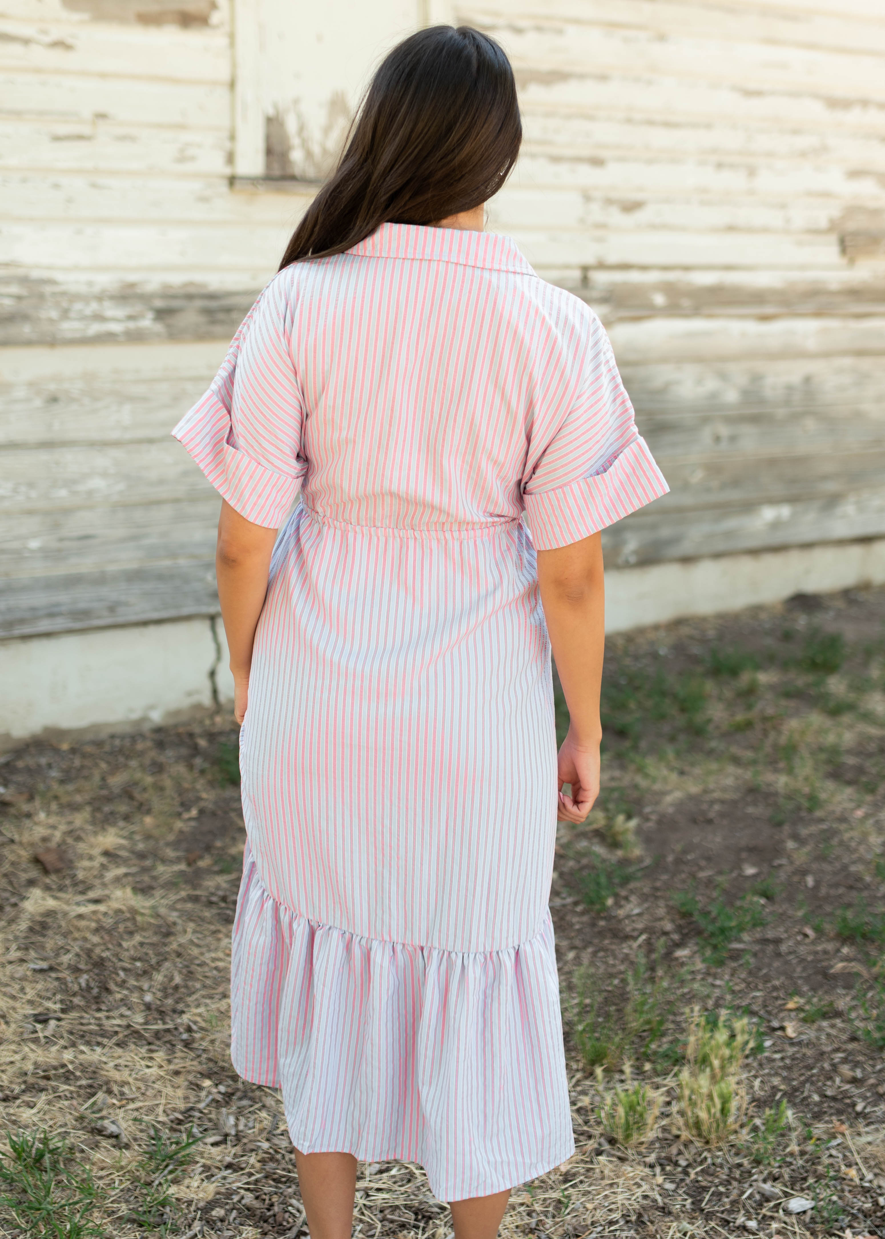 Adelaide Pink Striped Dress