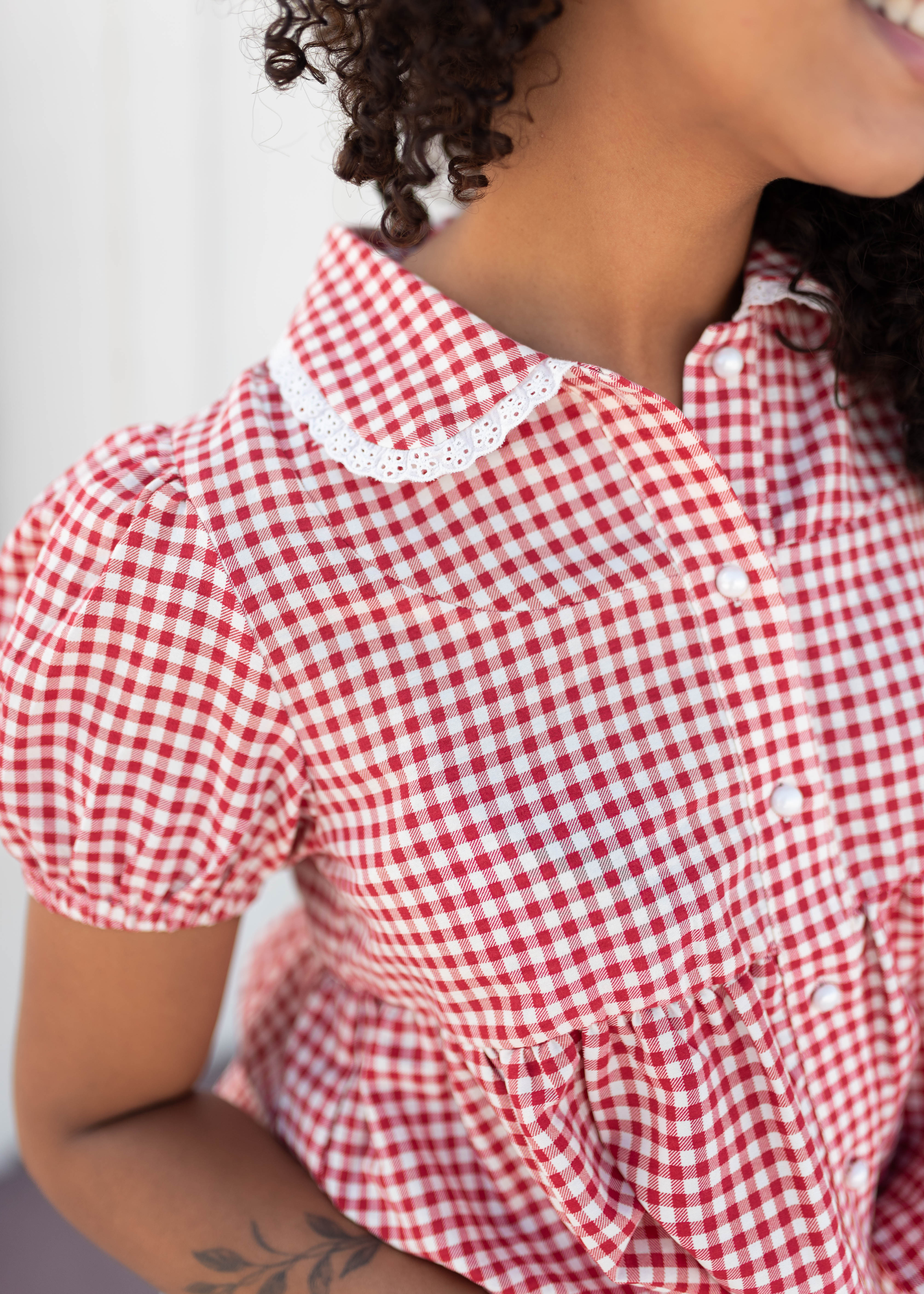 Alessia Red Gingham Blouse